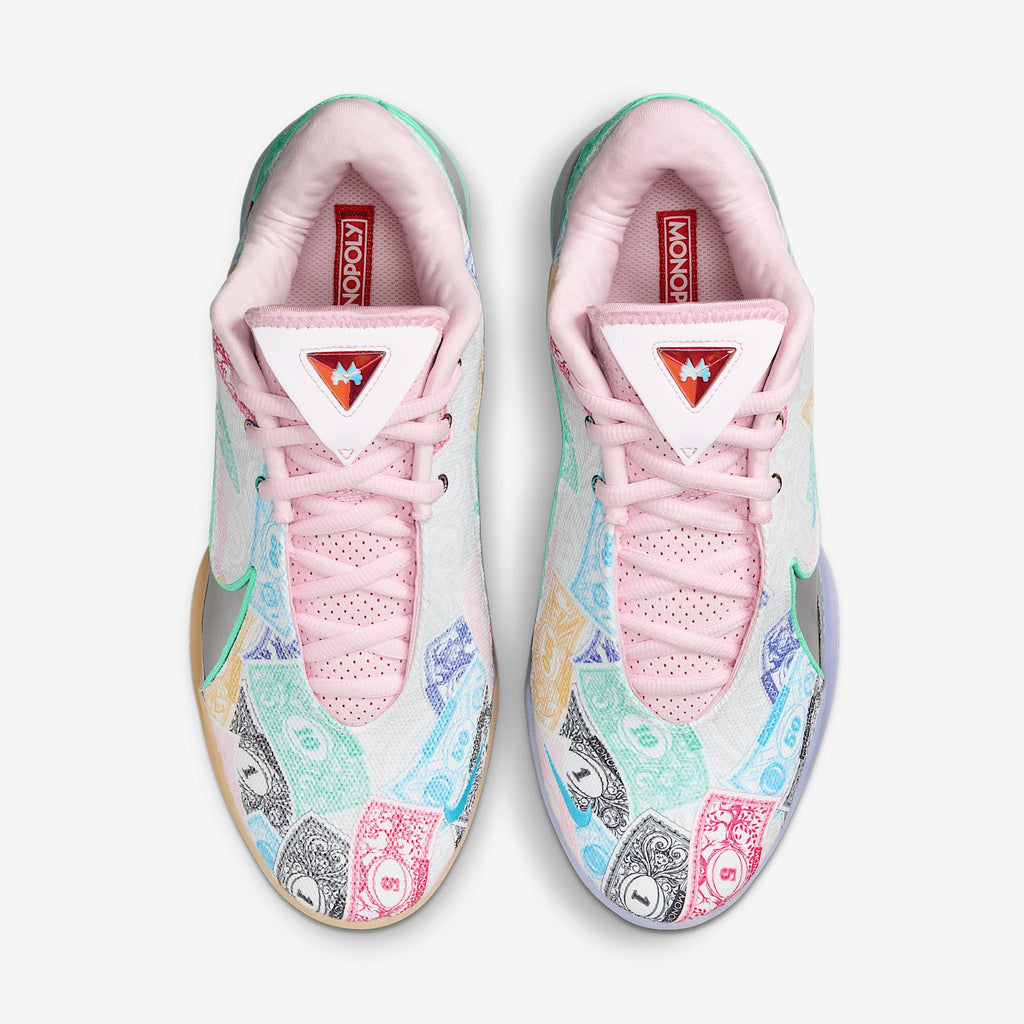 Lebron XXII Currency Basketball Shoes (FZ1097-100, White/Green Glow/Pink Foam/Baltic Blue) Size 8