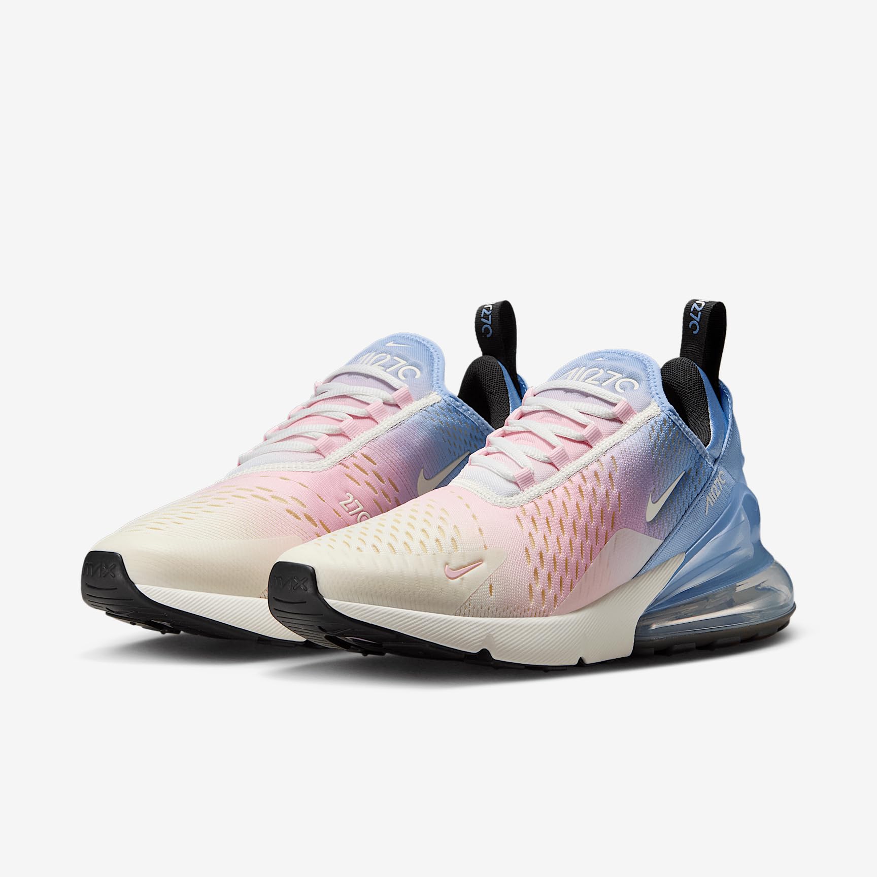 Nike Air Max 270 Women's Shoes (IB4017-468, Aluminum/Alabaster/Pink Foam/Sail) Size 6.5
