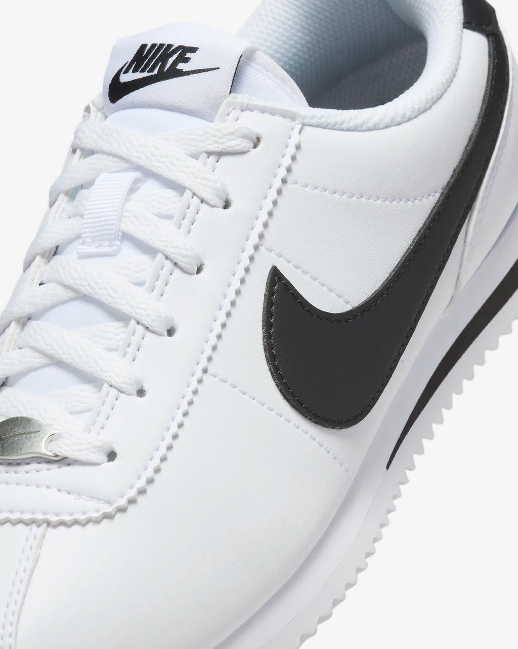Nike Cortez Big Kids' Shoes (DM0950-108, White/Black) Size 4