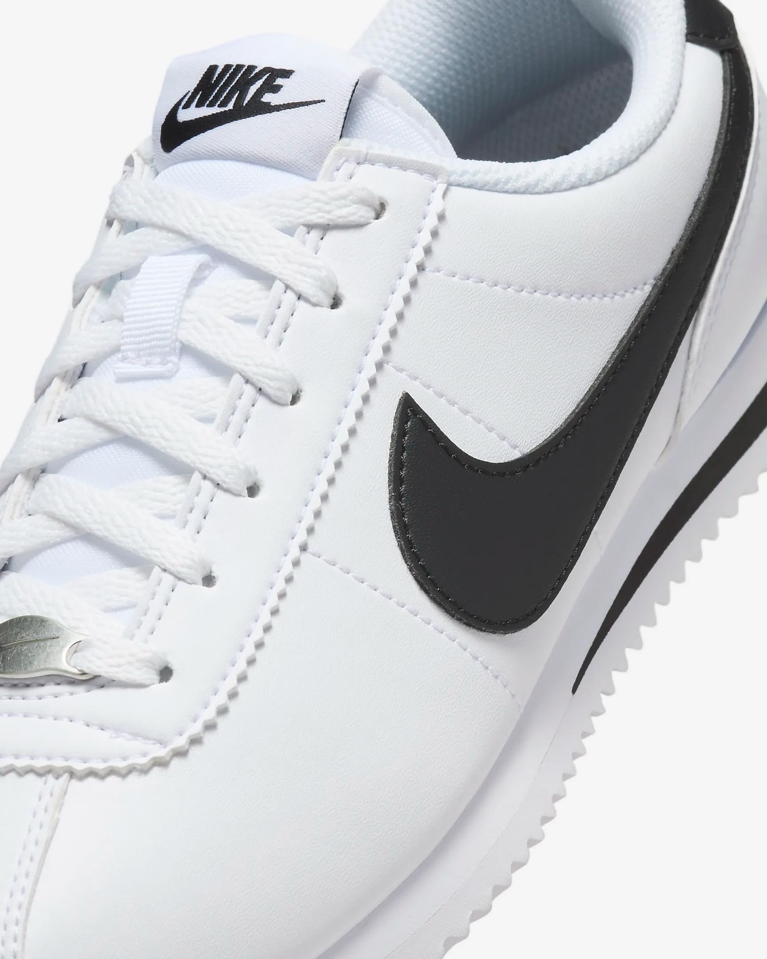 Nike Cortez Big Kids' Shoes (DM0950-108, White/Black) Size 4