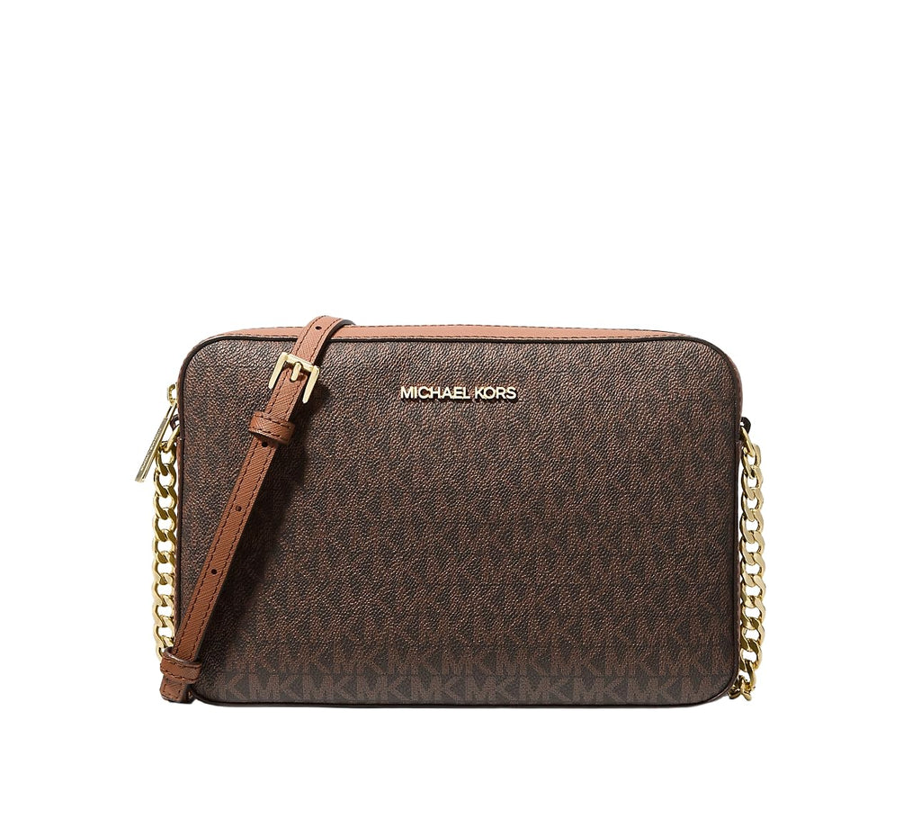 Michael Kors Jet Set Large Crossbody, Gold-Tone Hardware/Brown, One Size