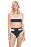 Gottex High Class Square Neck Bralette SIZE 8 black and white