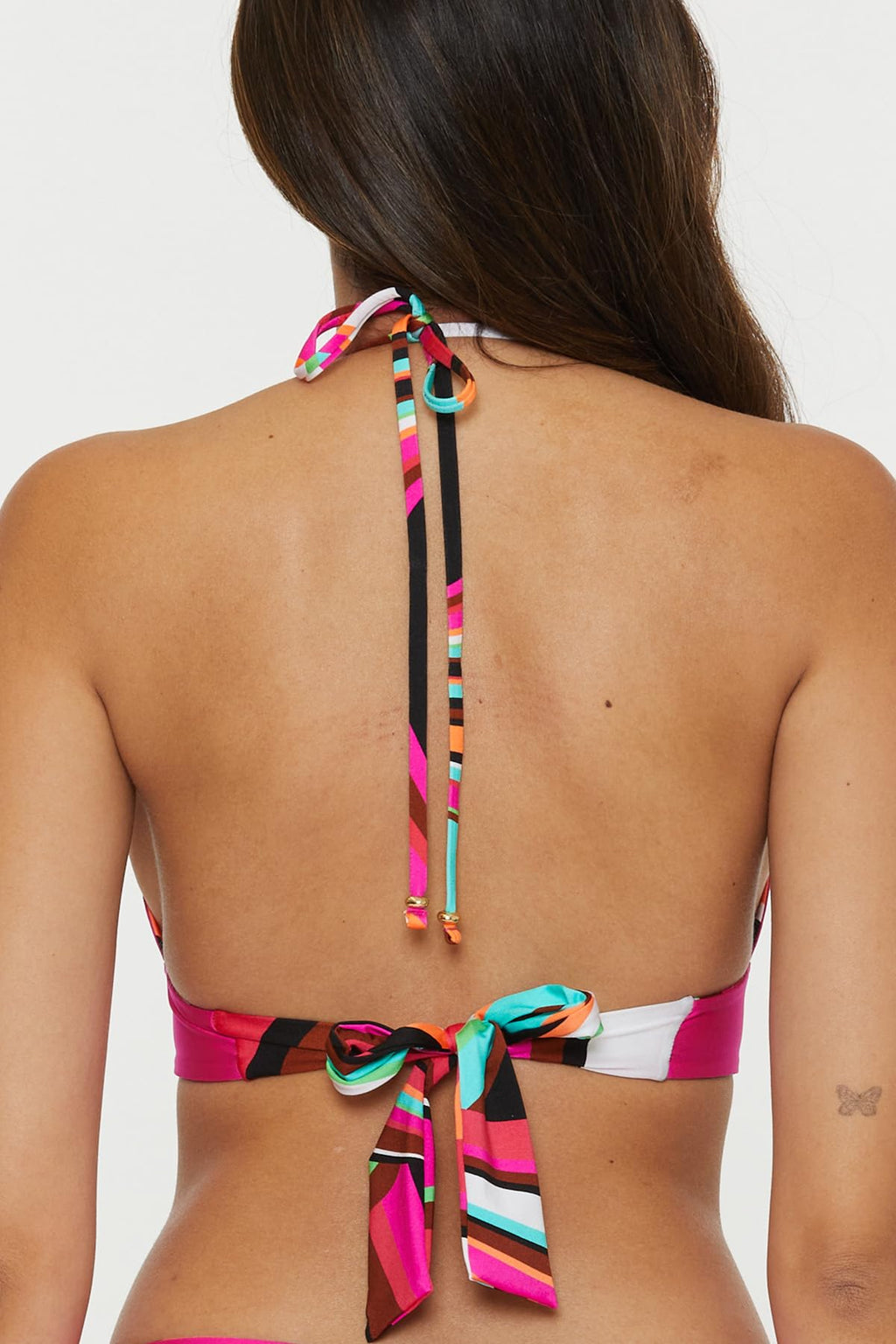 Trina Turk Swoop - Women's Reversible Halter Bikini Top, Adjustable, Tie Back, Swimwear Separates for Women, Multicolor, 10