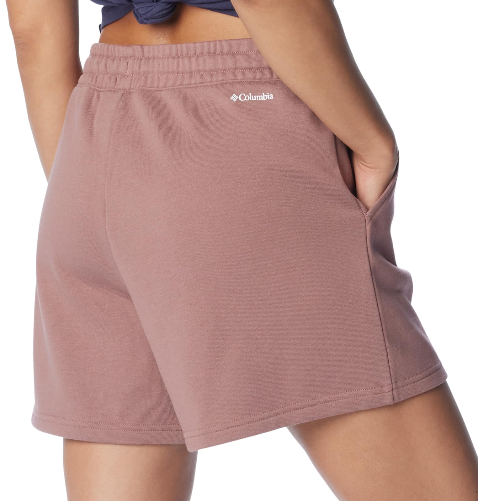 Columbia Women's Trek French Terry Short, Fig, pink, green, black new