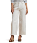 Lauren Ralph Lauren Women's High-Rise Wide-Leg Cropped Jeans White Wash 8 Inseam: 25''