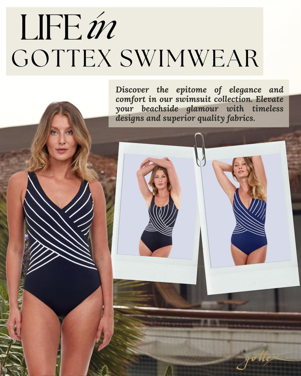 Gottex Women’s Embrace Black V-Neck Surplice One Piece Swimsuit - Soft Cups, Tummy Control and Back Lining Swim Essential