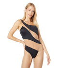 Norma Kamali Women's Snake Mesh One Piece Swimsuit, Black/Black Mesh, M
