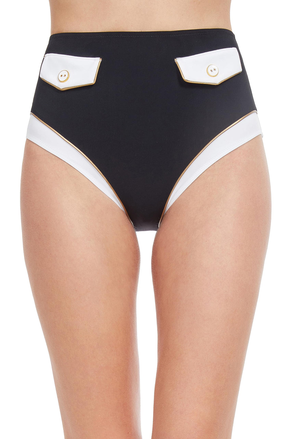 Gottex Women's Standard High Class Side Tie Skirte swim bottom , BL/WH/GO