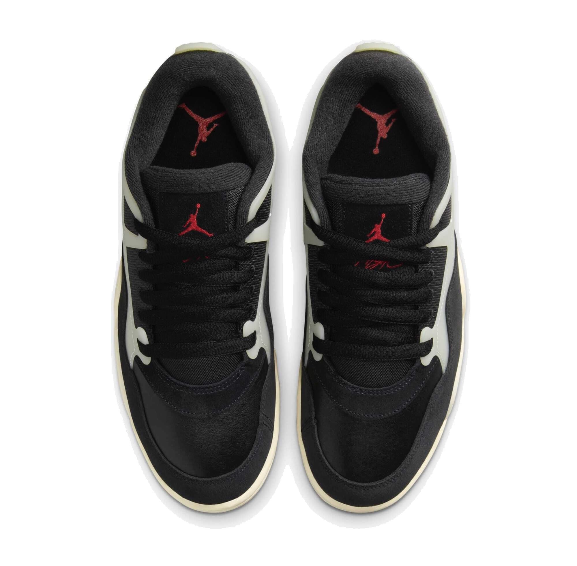 NIKE Air Jordan 4 RM Men's Trainers Sneakers, Black Gym Red Sail, 13