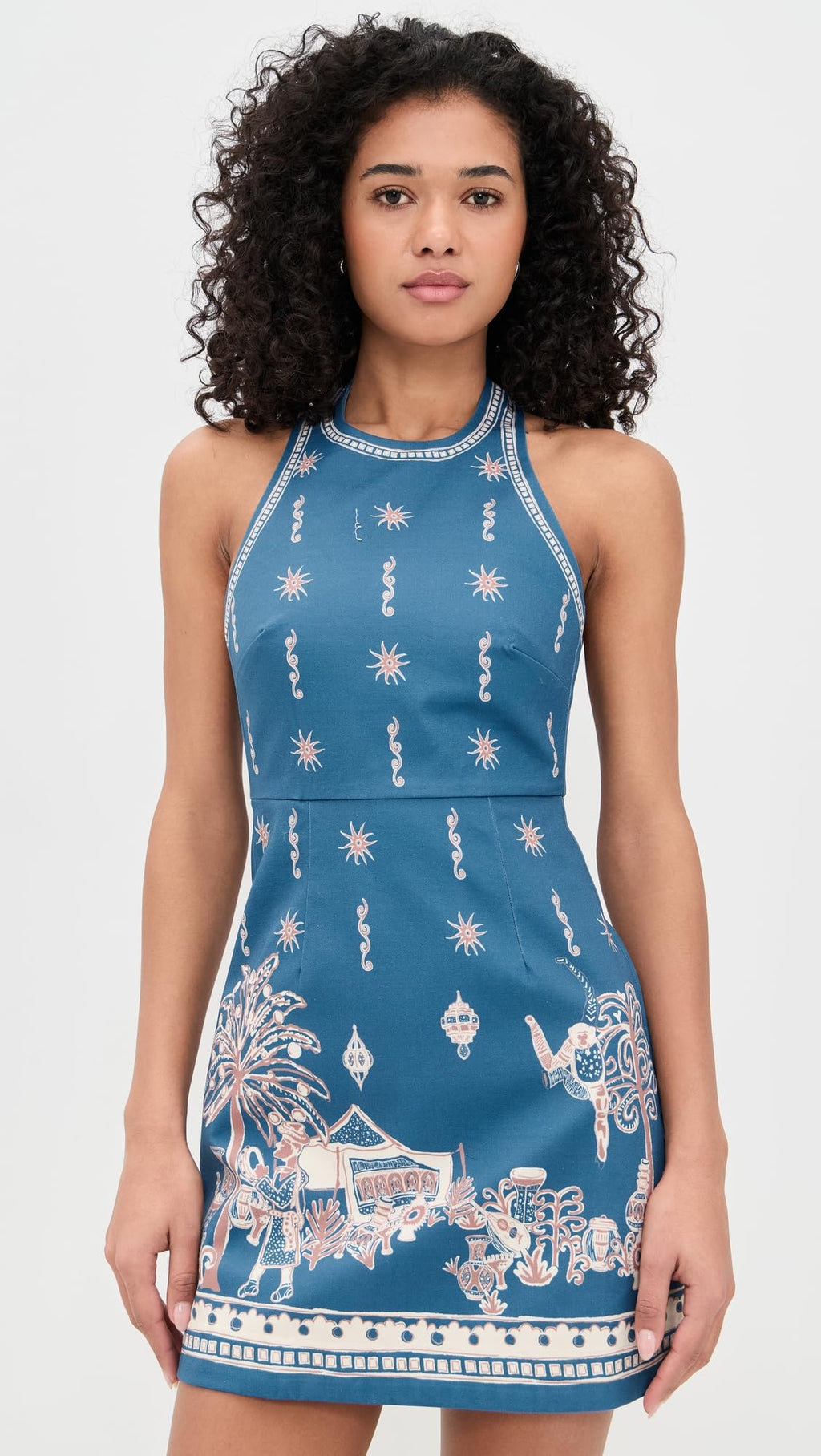 ALÉMAIS Women's Acacia Mini Dress, Blue, 6