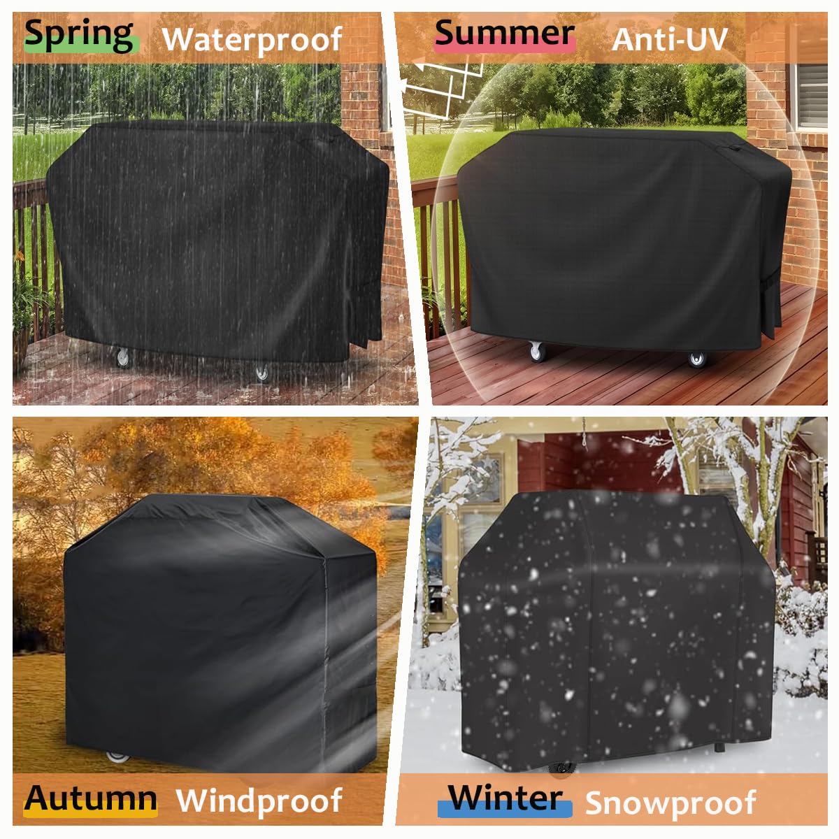 Griddle Cover for Member's Mark and Blackstone 36 inch Gas Griddle, Grill Cover for 4-Burner Outdoor Flat Top, Combo Series, Compatible with Weber, Char-Broil, Nexgrill, 75 * 28 * 46 in Extra Large