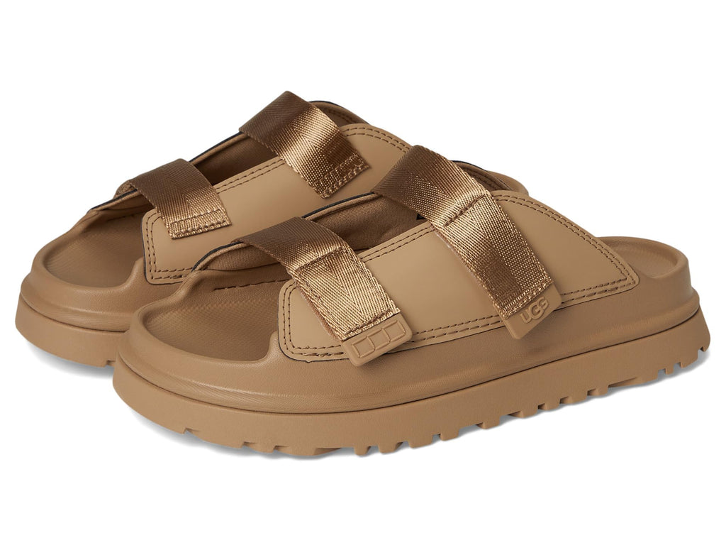 UGG Kids K Goldenglow Slide Sandal, Dark Sand, 6 fits women's 8