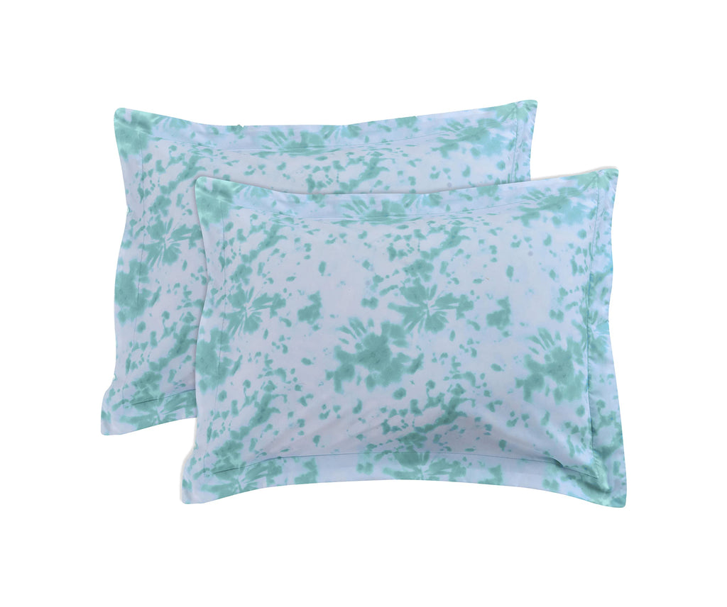 Elegant Comfort Reversible 10-Piece Comforter Set, Tie-Dye Print, Decorative Pillow and Fitted Sheet with Smart Pockets, Soft, Plush, Lightweight Material, 10pc Tie-Dye Set, Cali King, Aqua Mint