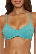 BECCA by Rebecca Virtue Line in Sand - Women's Underwire Bikini Top, Adjustable, Swimwear Separates for Women, Mineral, Large