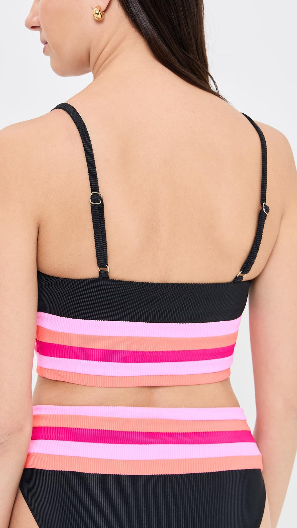 Beach Riot Women's Mae Bikini Top, Ruby Colorblock, S