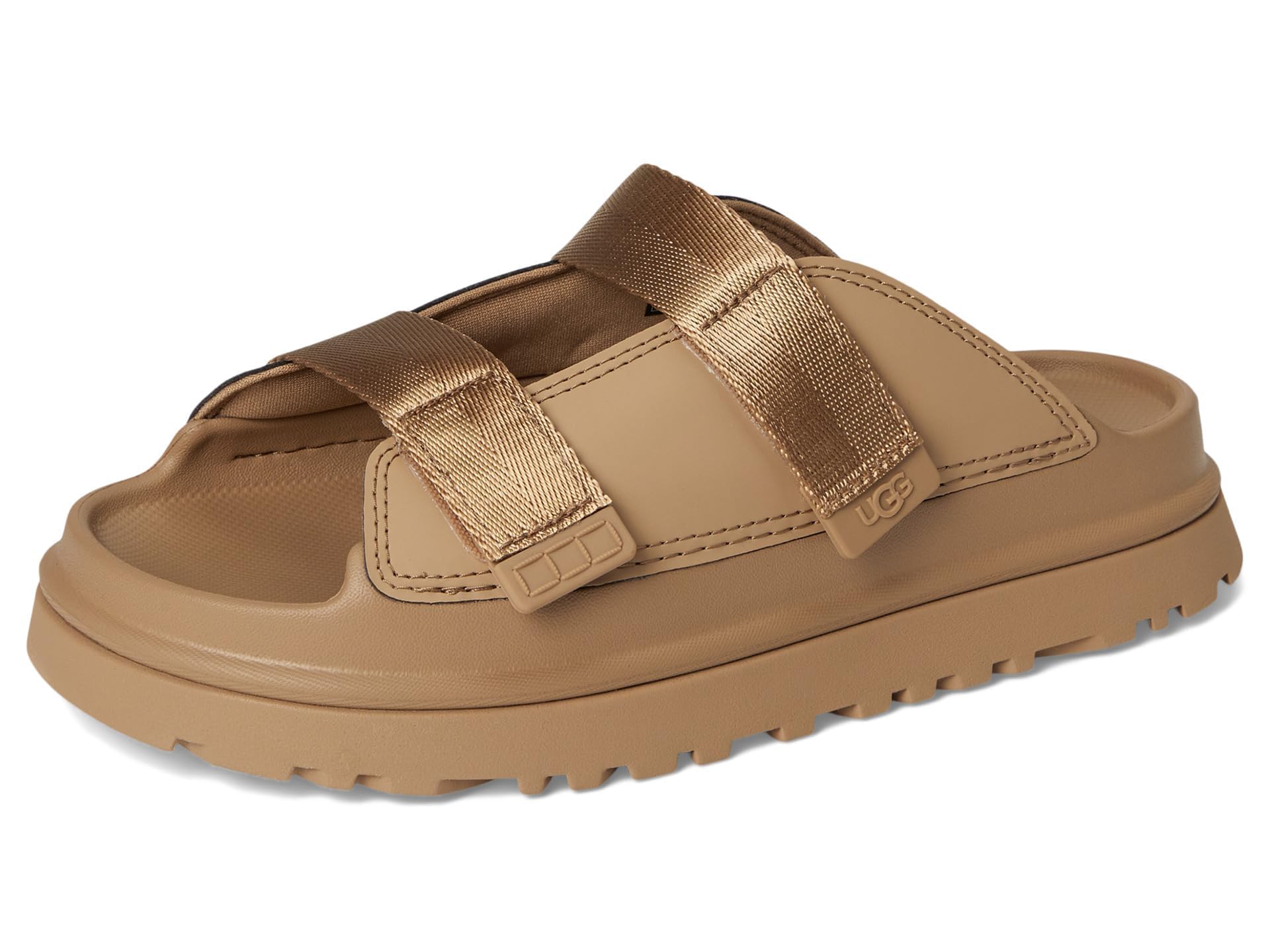 UGG Kids K Goldenglow Slide Sandal, Dark Sand, 6 fits women's 8