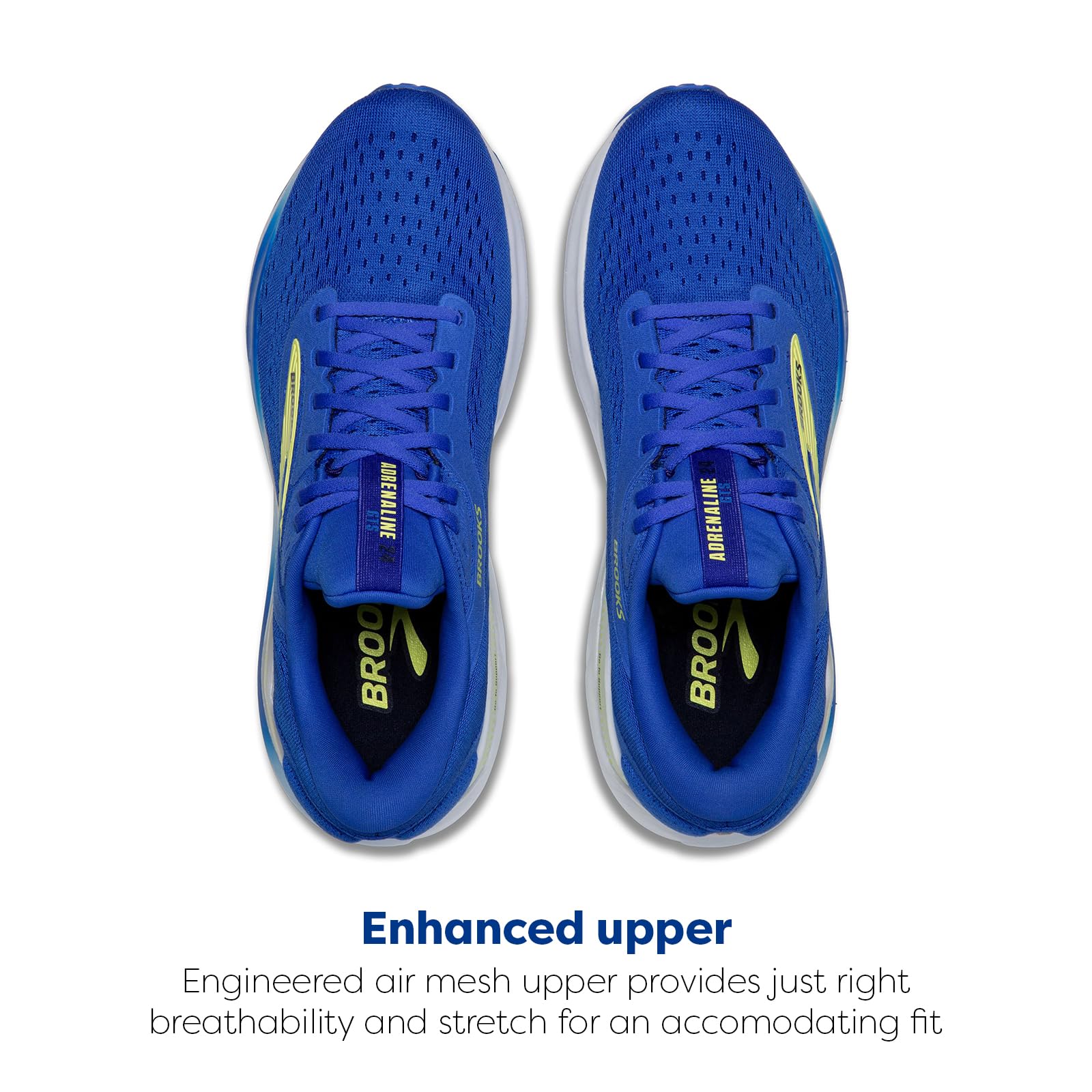 Brooks Men’s Adrenaline GTS 24 Supportive Running Shoe - Cobalt/Neo Yellow/Peacoat -  Medium