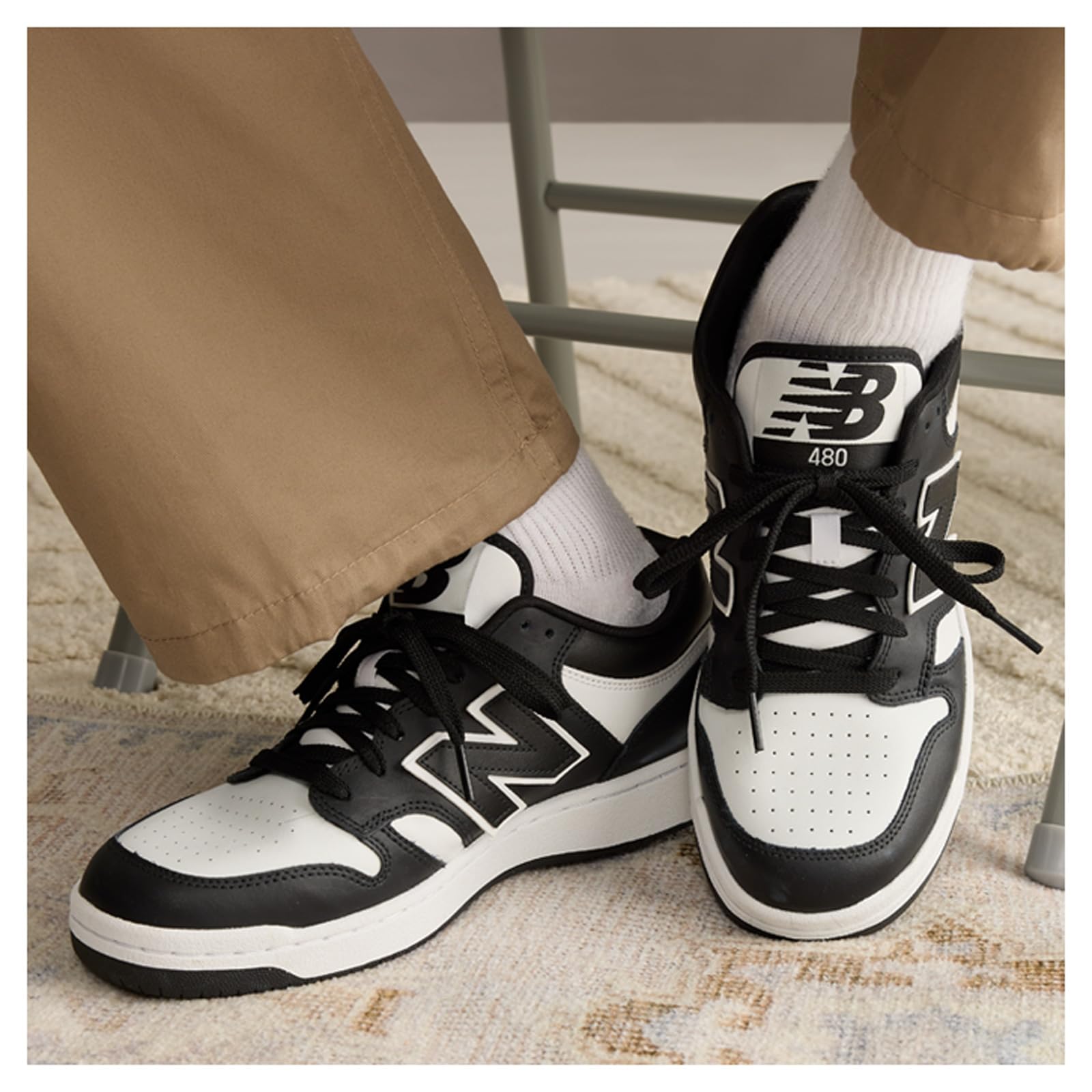 New Balance Unisex-Adult BB480 V1 Sneaker, White/Black new