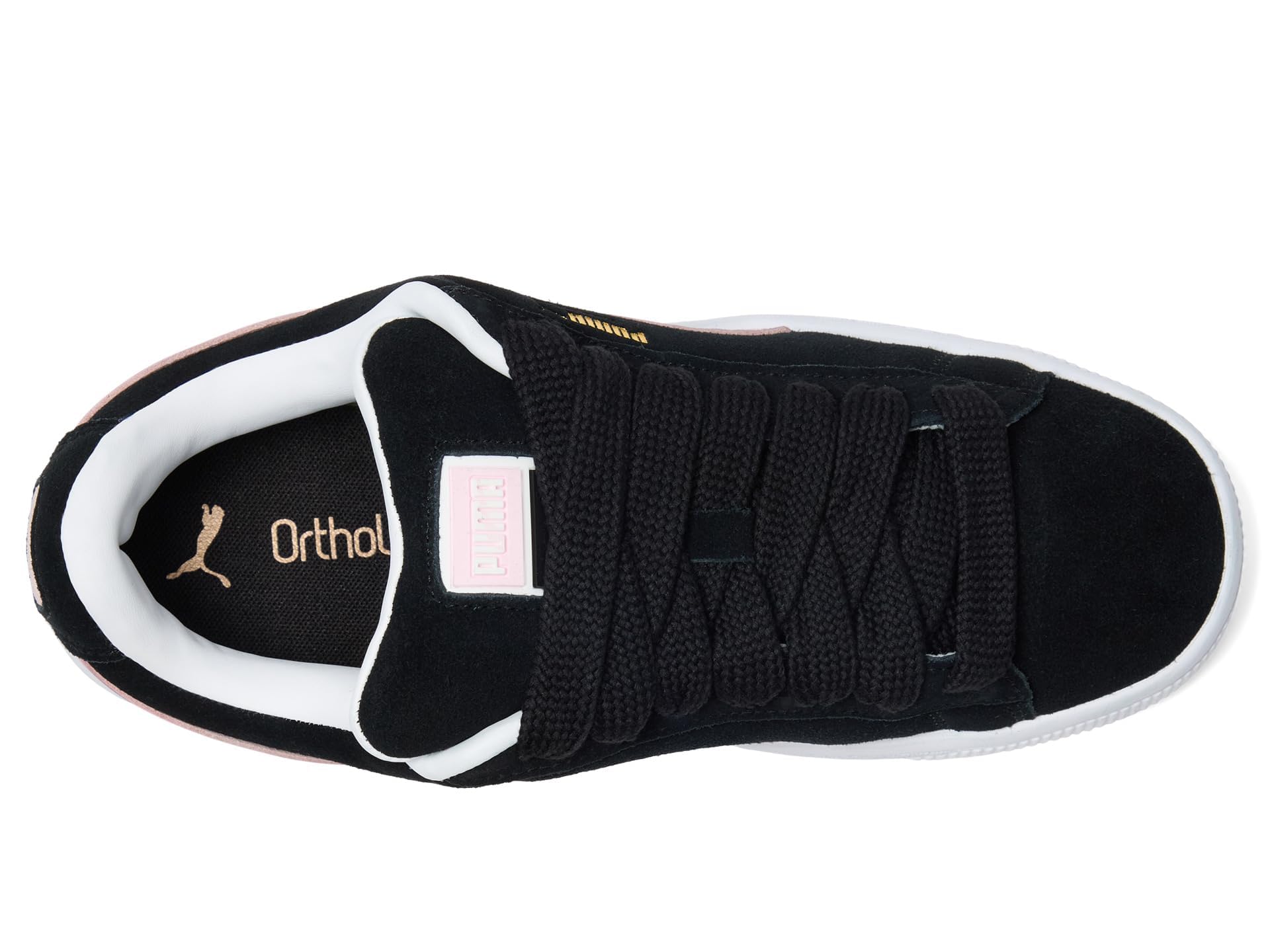 Puma Women's Suede XL Black/Whisp of Pink shoes Medium new