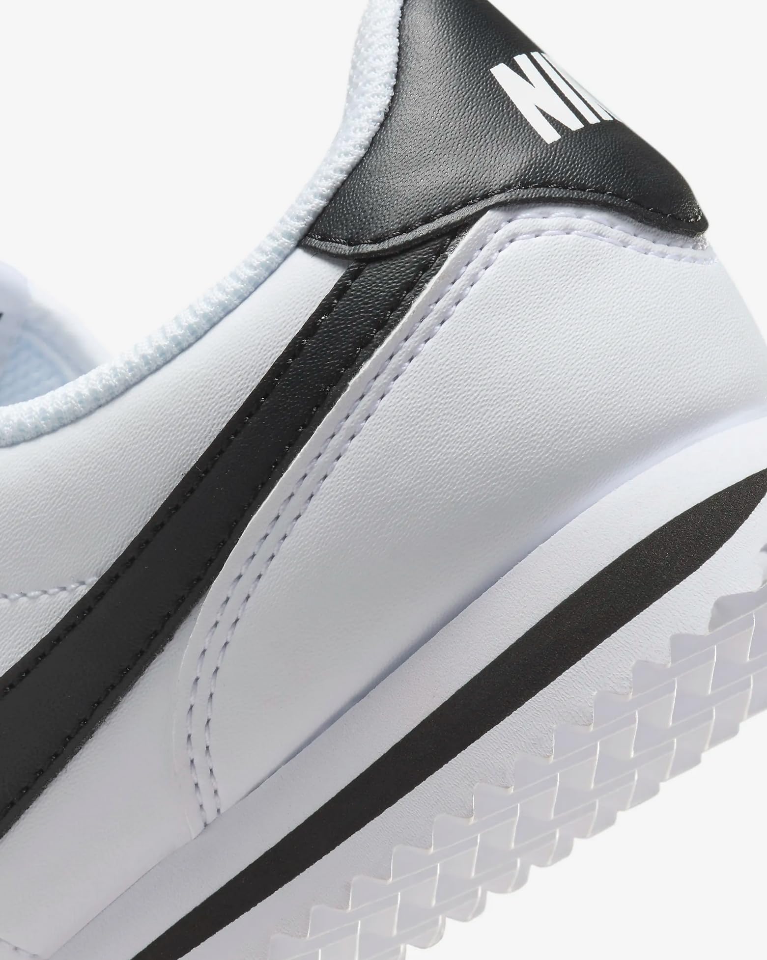 Nike Cortez Big Kids' Shoes (DM0950-108, White/Black) Size 4