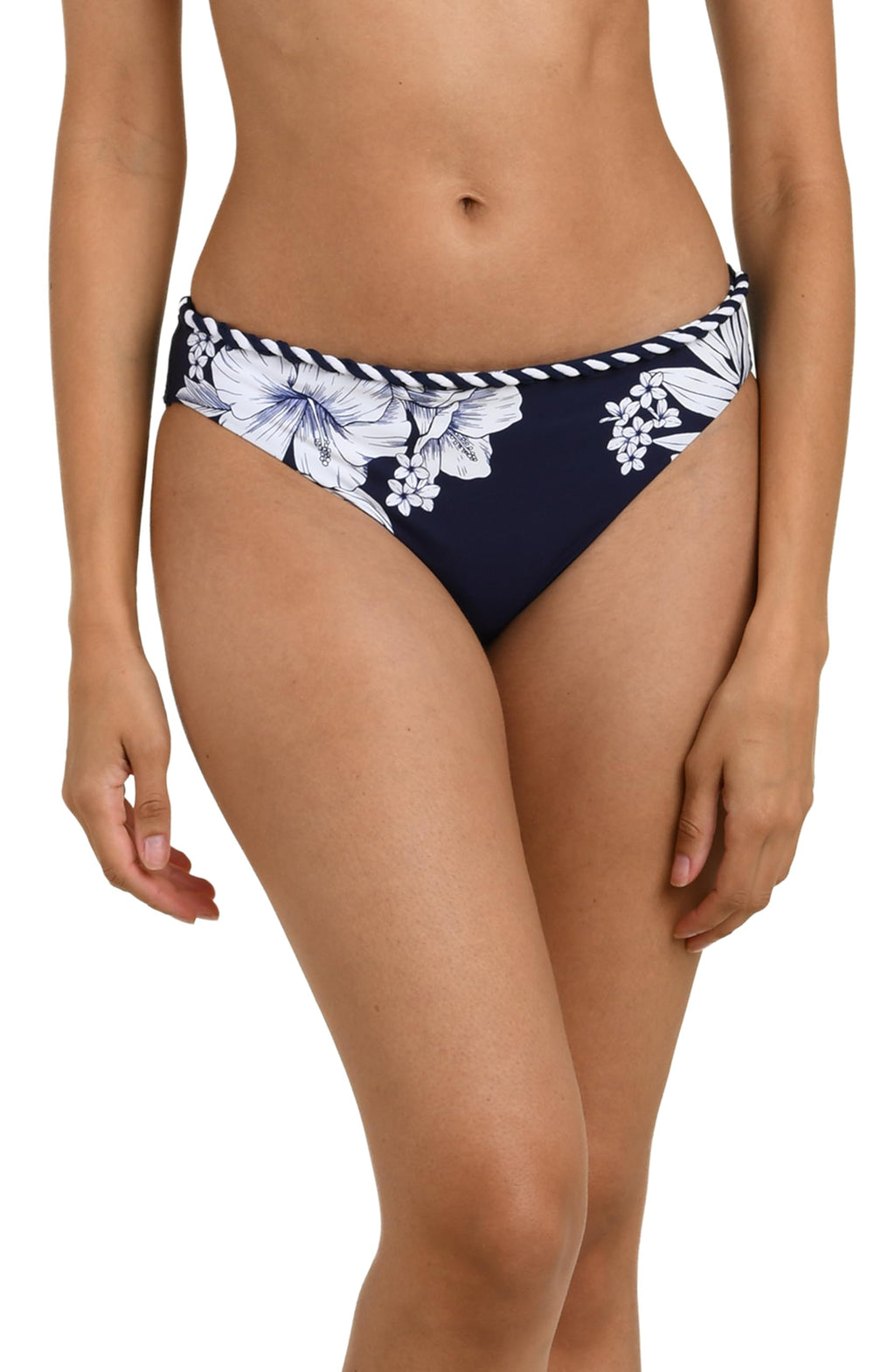 La Blanca Women's Hipster Swimsuit Bottom, Indigo//Mariner Blooms, 8, 6