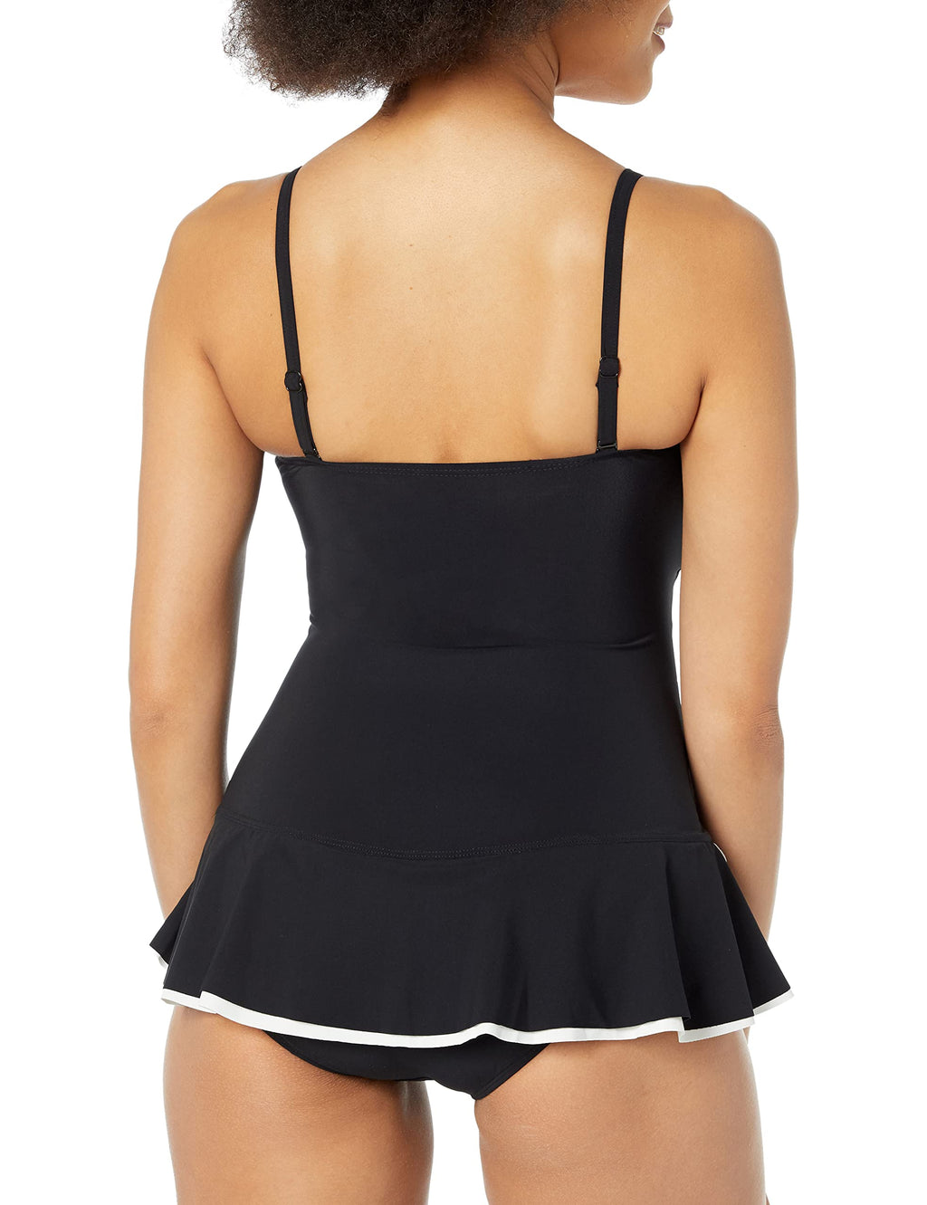 Profile by Gottex Belle Curve Bandeau Swimsuit dress black and white