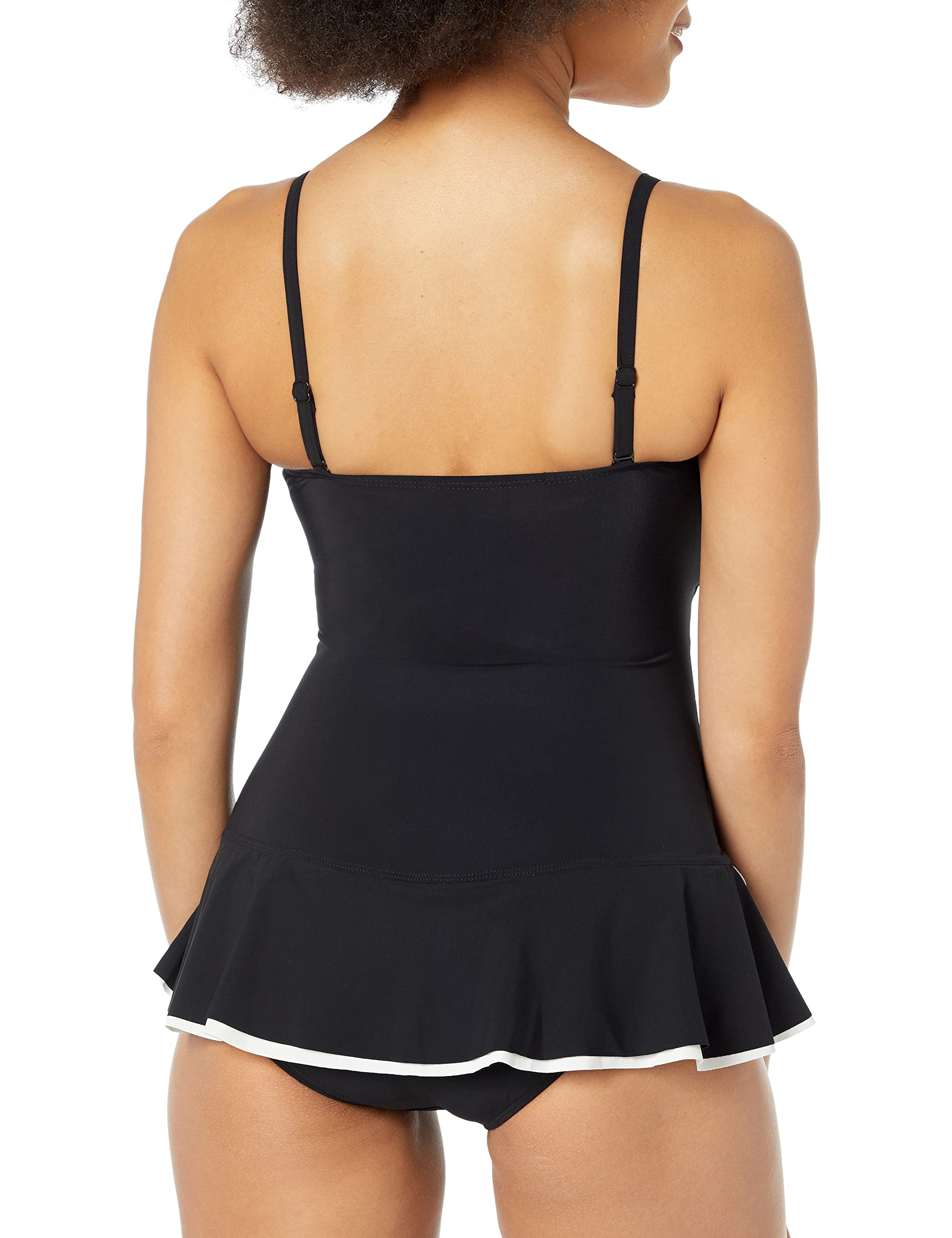 Profile by Gottex Belle Curve Bandeau Swimsuit dress black and white