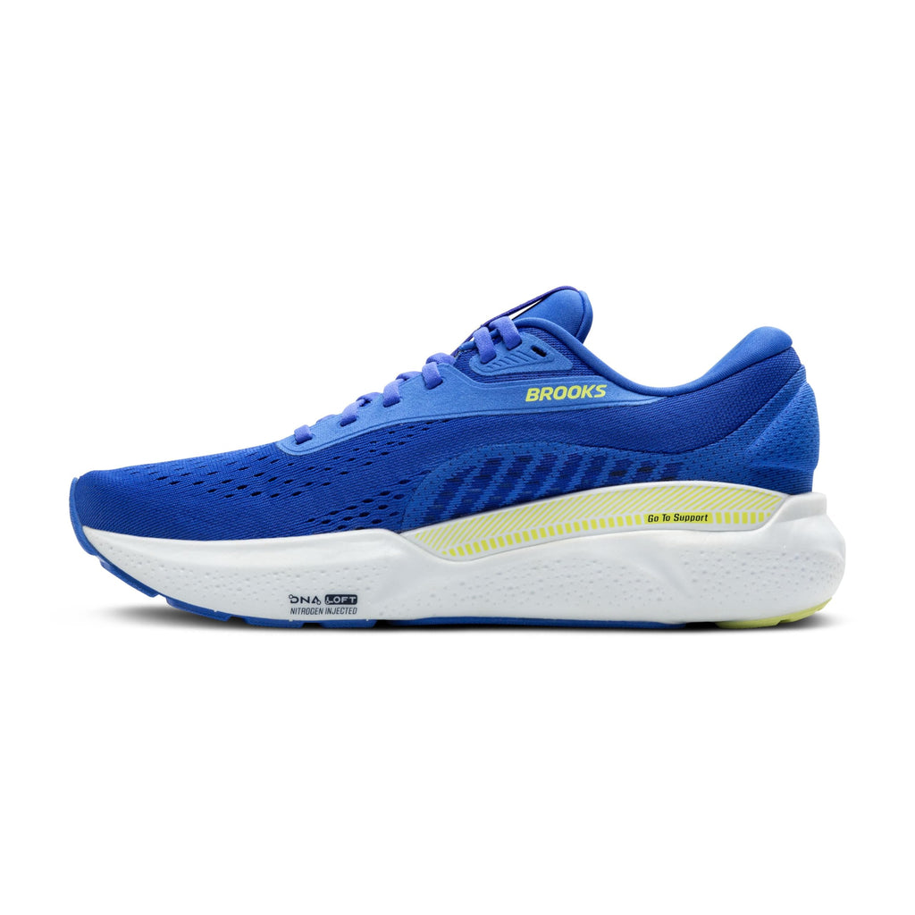 Brooks Men’s Adrenaline GTS 24 Supportive Running Shoe - Cobalt/Neo Yellow/Peacoat -  Medium