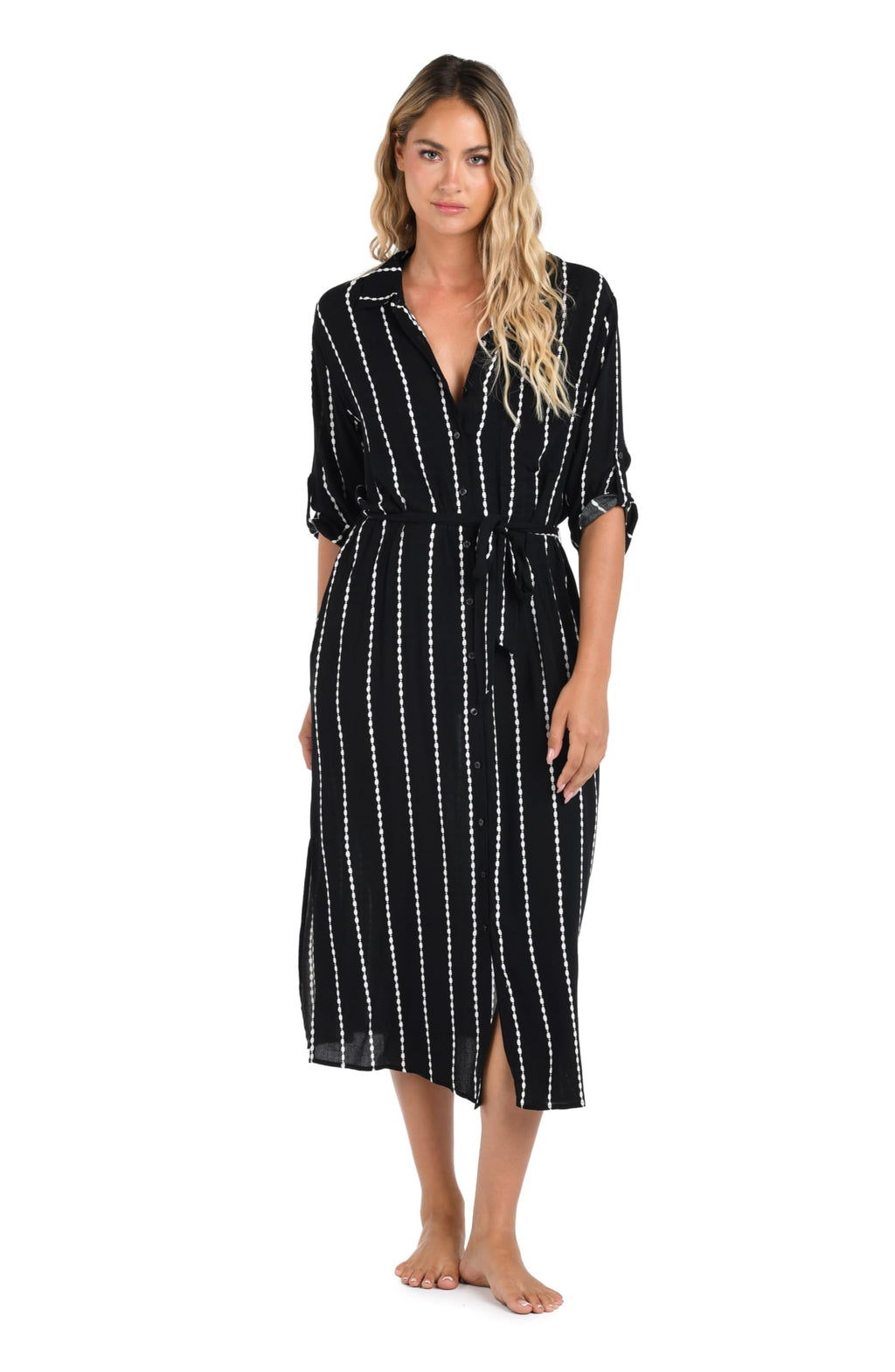 La Blanca Women's Maxi Dress Swimsuit Cover Up, Black//City Lights, Large