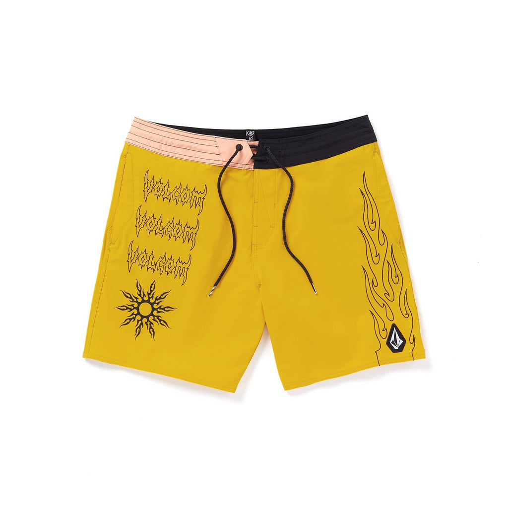 Volcom Men's About Time Liberators Boardshorts Lemon 17''-19'' outseam size 40