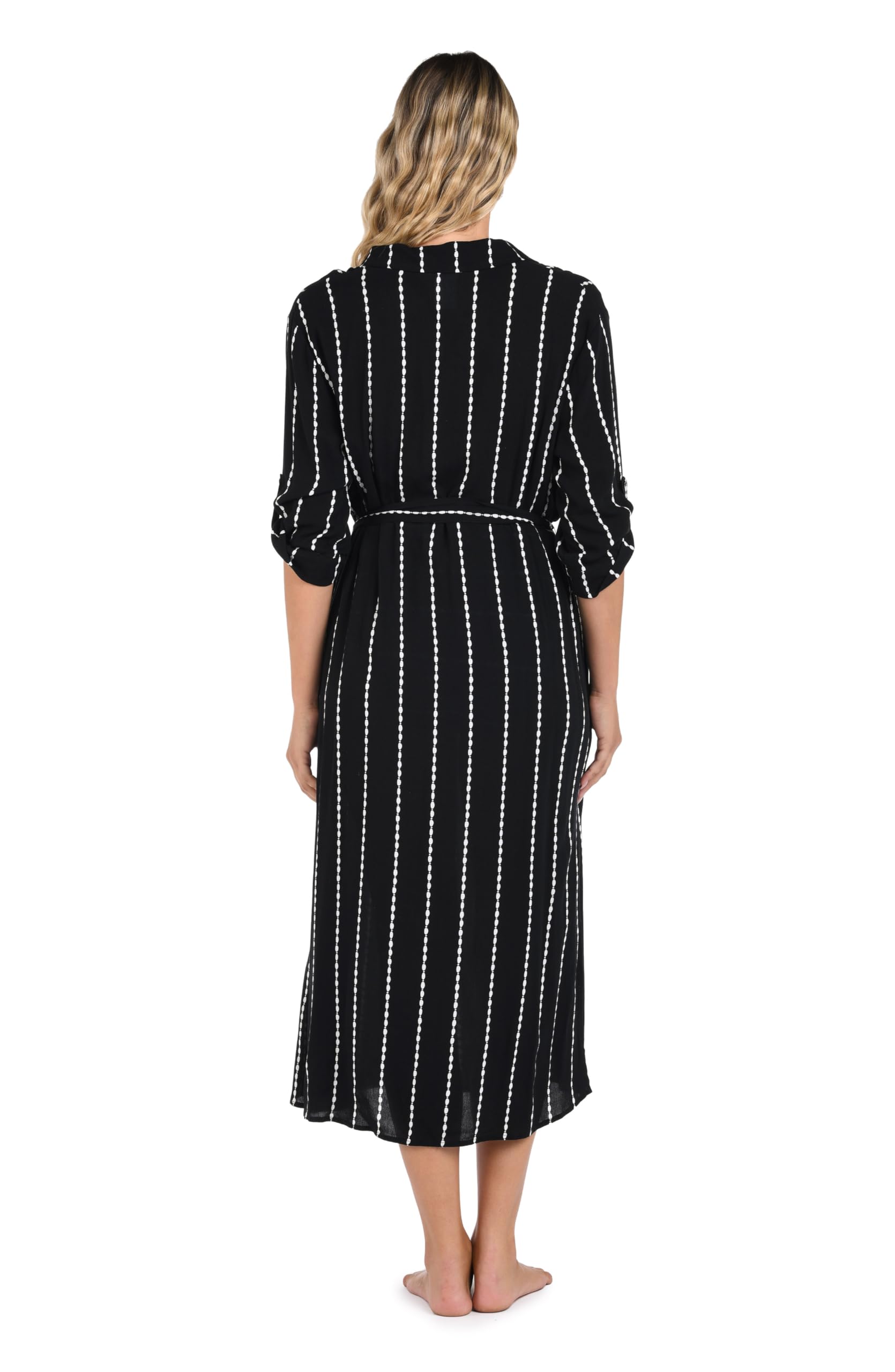 La Blanca Women's Maxi Dress Swimsuit Cover Up, Black//City Lights, Large