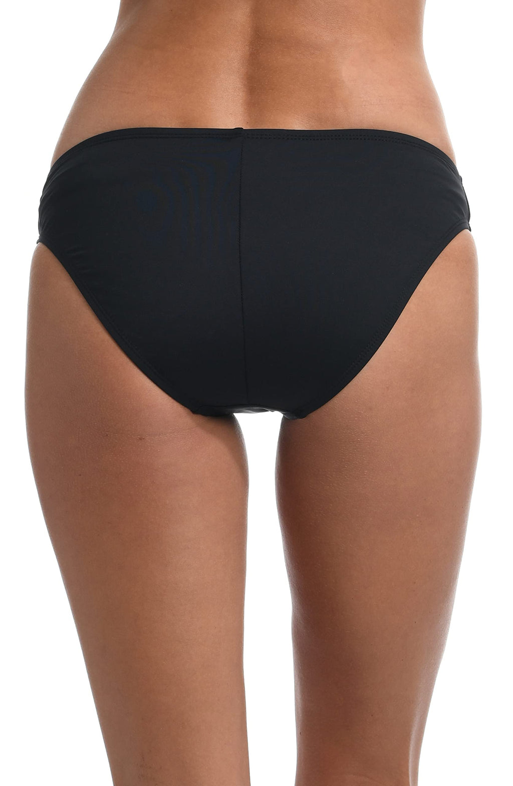 La Blanca Women's Standard Island Goddess Solid Hipster Bikini Swimsuit Bottom, Black, 12