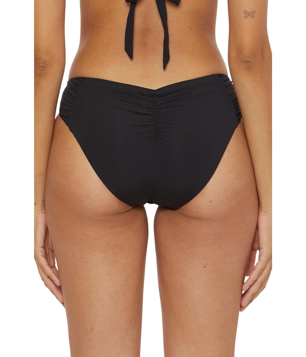BECCA by Rebecca Virtue Women's Standard Color Code Hipster Bikini Bottom, Cheeky Coverage, Swimwear Separates, Black MEDIUM