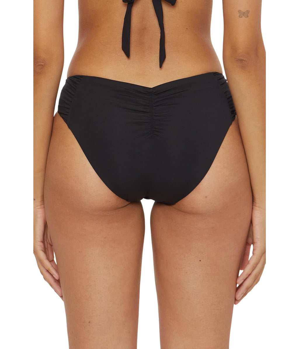 BECCA by Rebecca Virtue Women's Standard Color Code Hipster Bikini Bottom, Cheeky Coverage, Swimwear Separates, Black MEDIUM