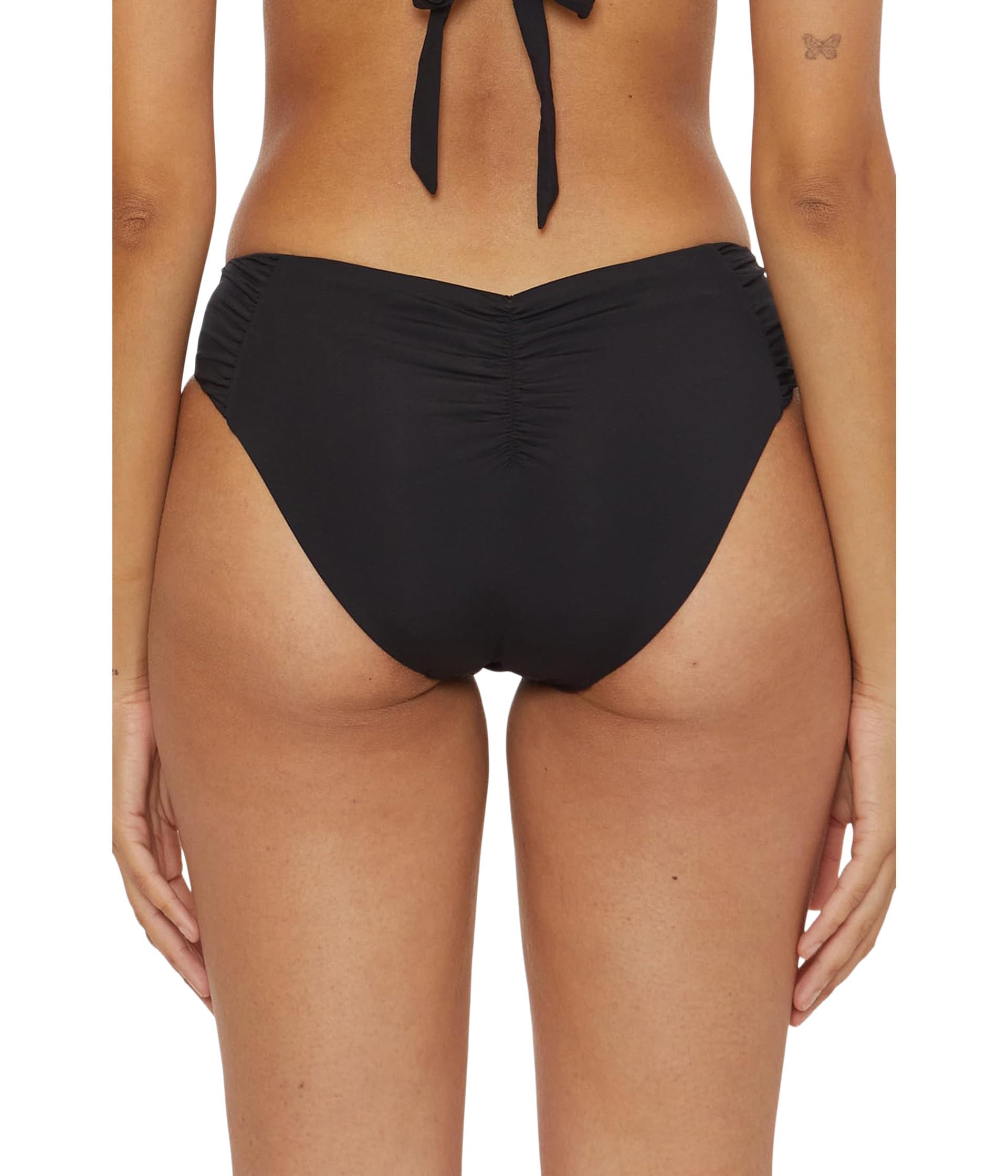 BECCA by Rebecca Virtue Women's Standard Color Code Hipster Bikini Bottom, Cheeky Coverage, Swimwear Separates, Black MEDIUM