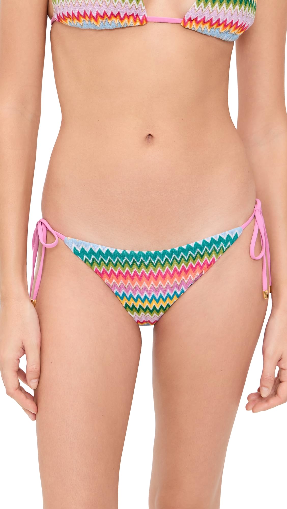 PQ Swim Women's Tie Side Bikini Bottoms, Ziggy, M