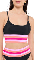 Beach Riot Women's Mae Bikini Top, Ruby Colorblock, S