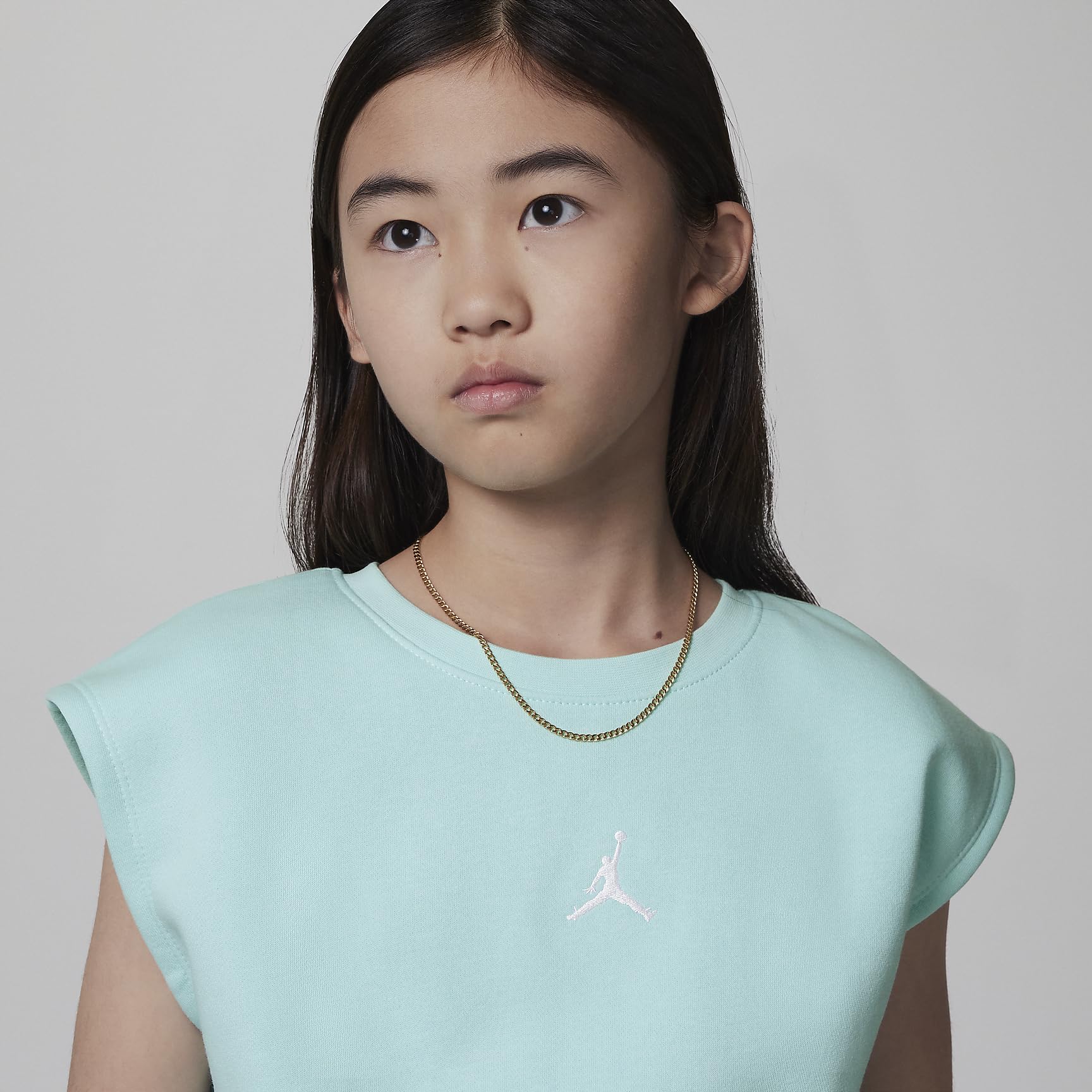 Jordan girls top sweatshirt sleeveless in green nwt size medium kids