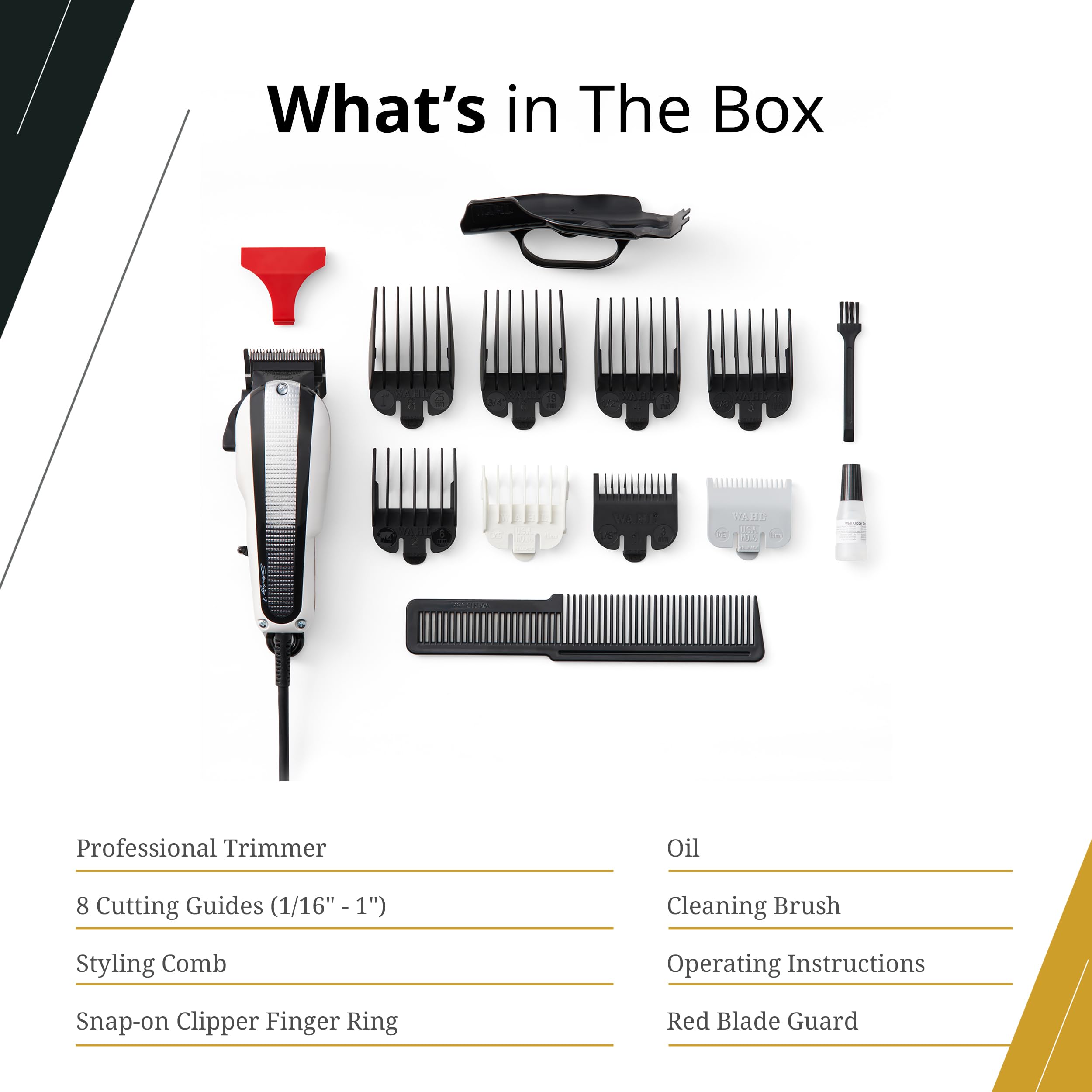 Wahl Professional Sterling 9 Clipper, High-Performance Corded Electric Hair Cutting Tool, Adjustable Blade, Silver