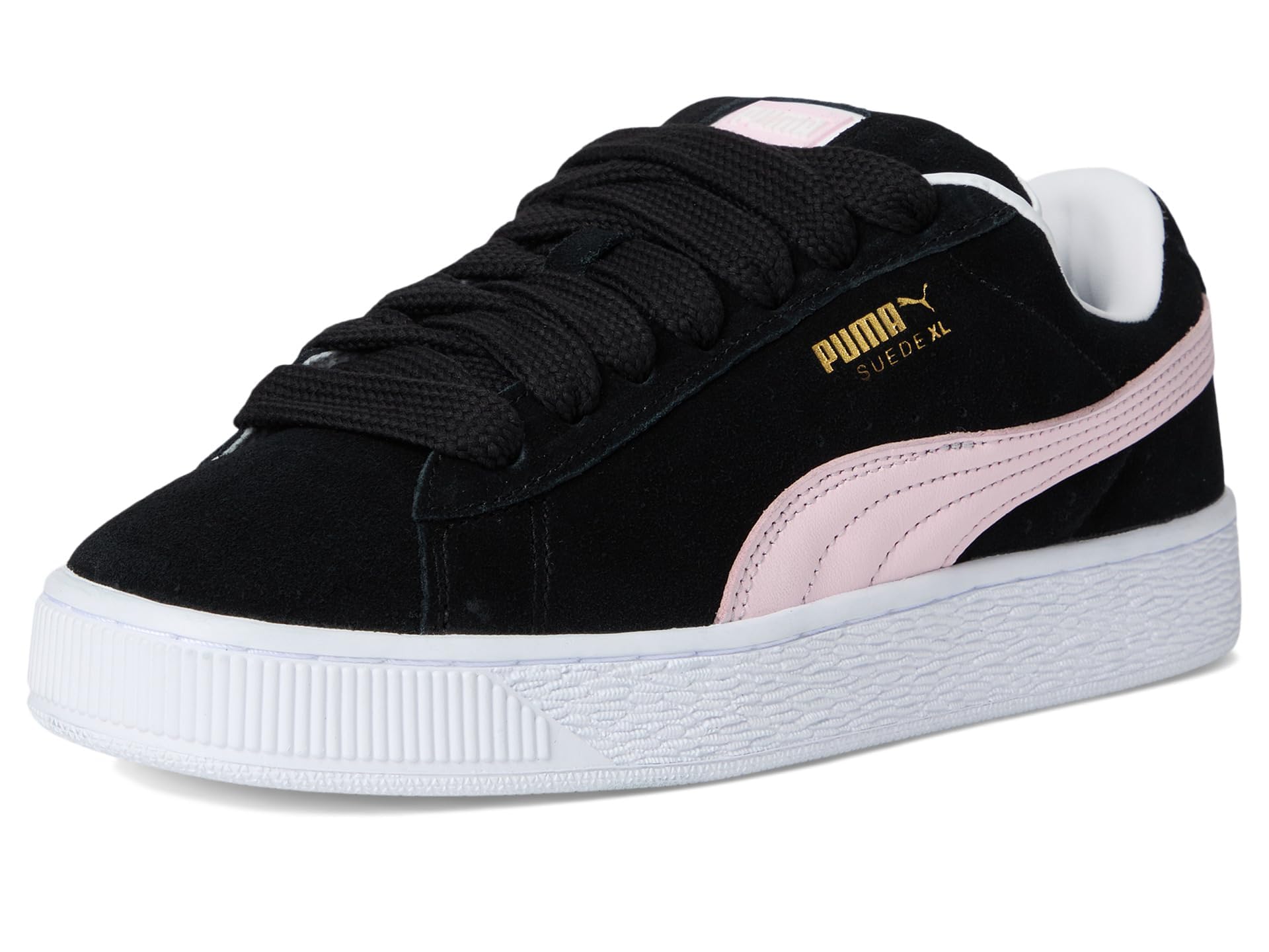 Puma Women's Suede XL Black/Whisp of Pink shoes Medium new