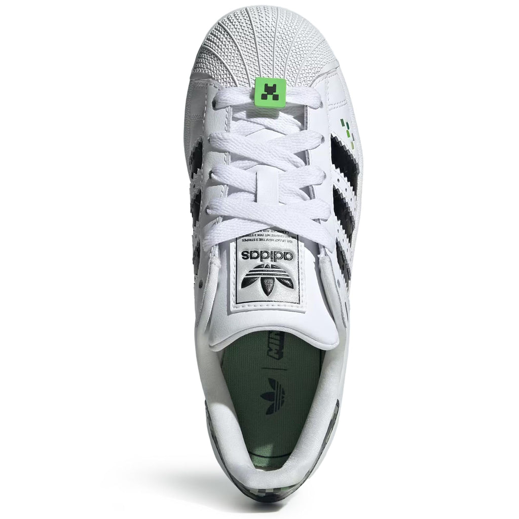adidas Originals Big Kids Superstar II X Minecraft Shoes Kids, Cloud White/Core Black/Supplier Colour, US (Big Kids)