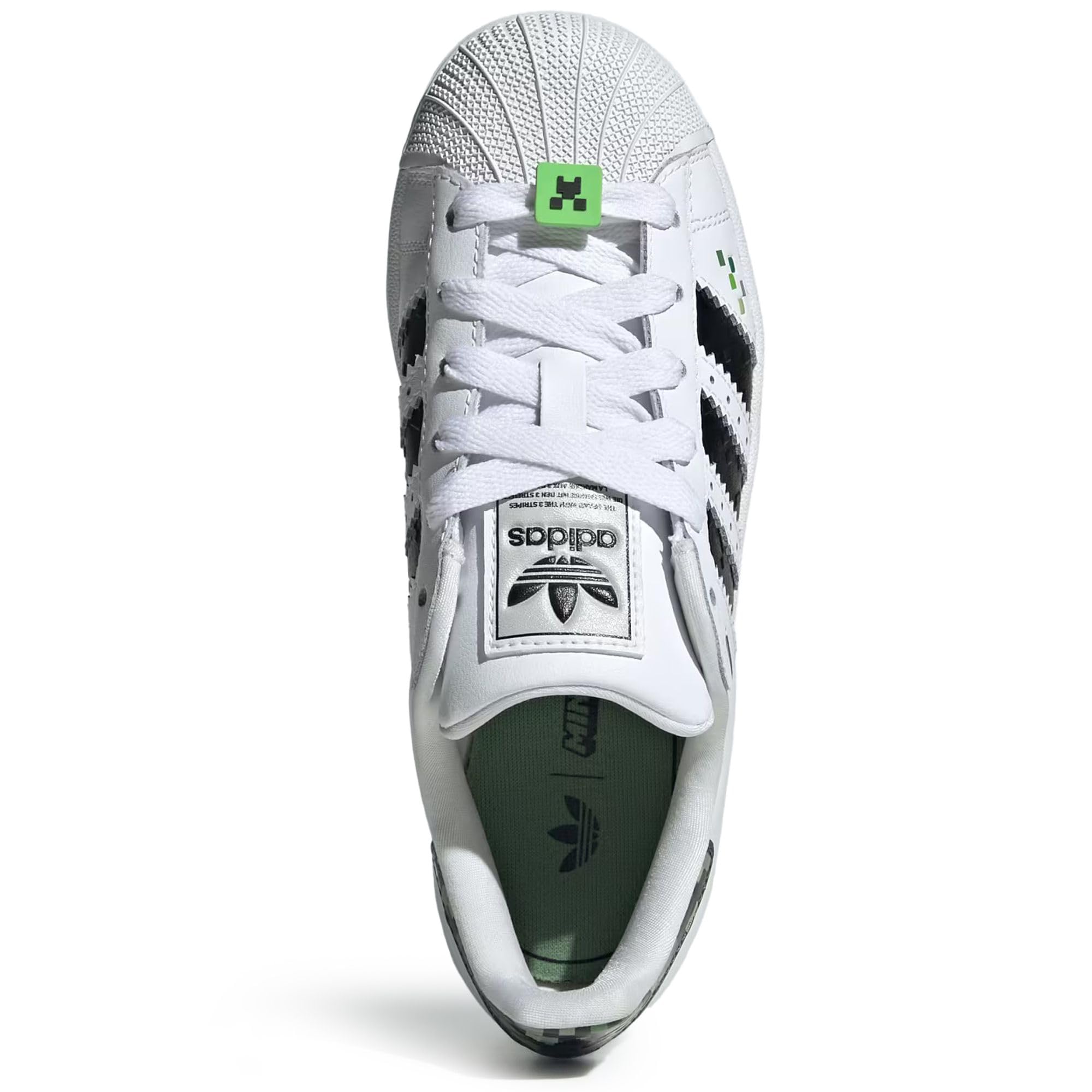adidas Originals Big Kids Superstar II X Minecraft Shoes Kids, Cloud White/Core Black/Supplier Colour, US (Big Kids)