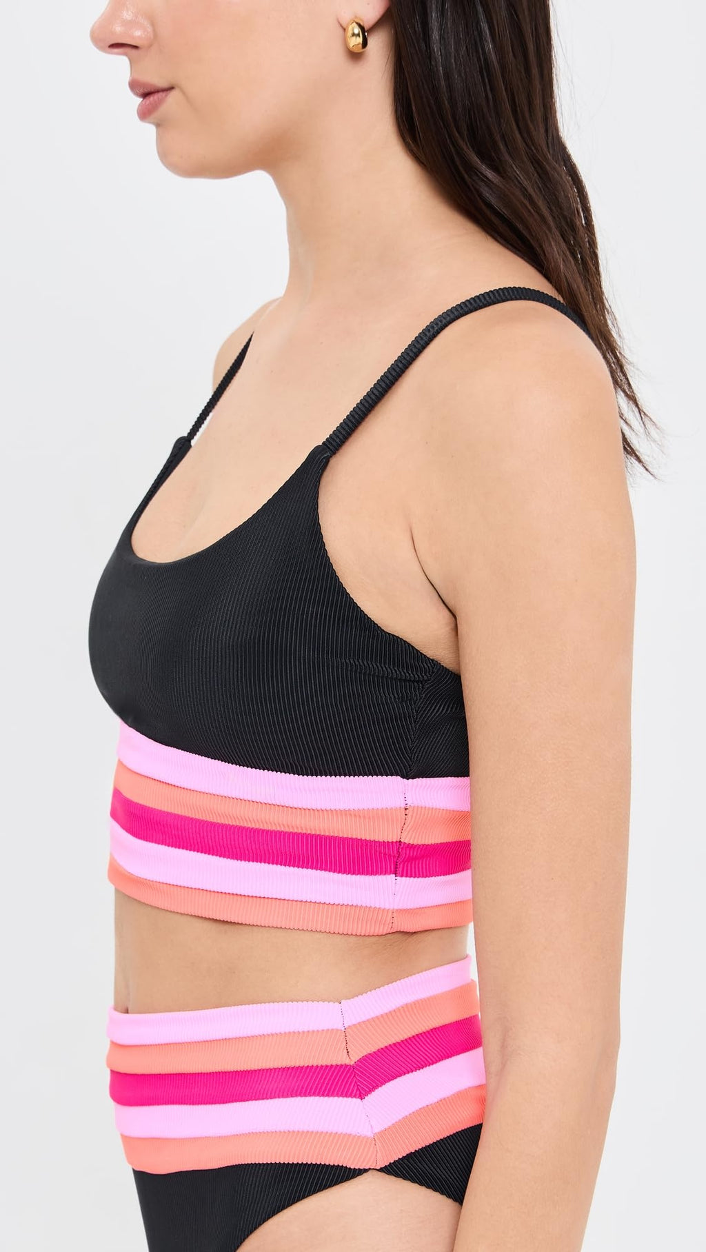 Beach Riot Women's Mae Bikini Top, Ruby Colorblock, S