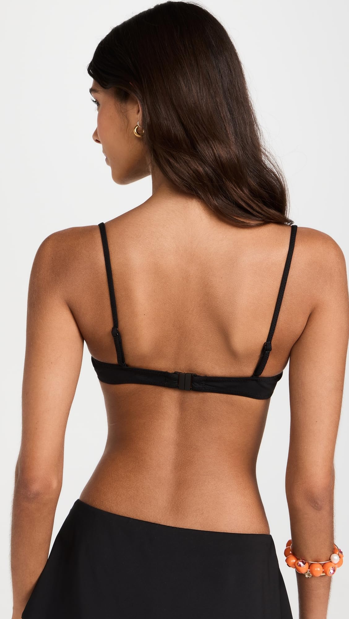 STAUD Women's Jo Balconette Bikini Top, Black/White, XS