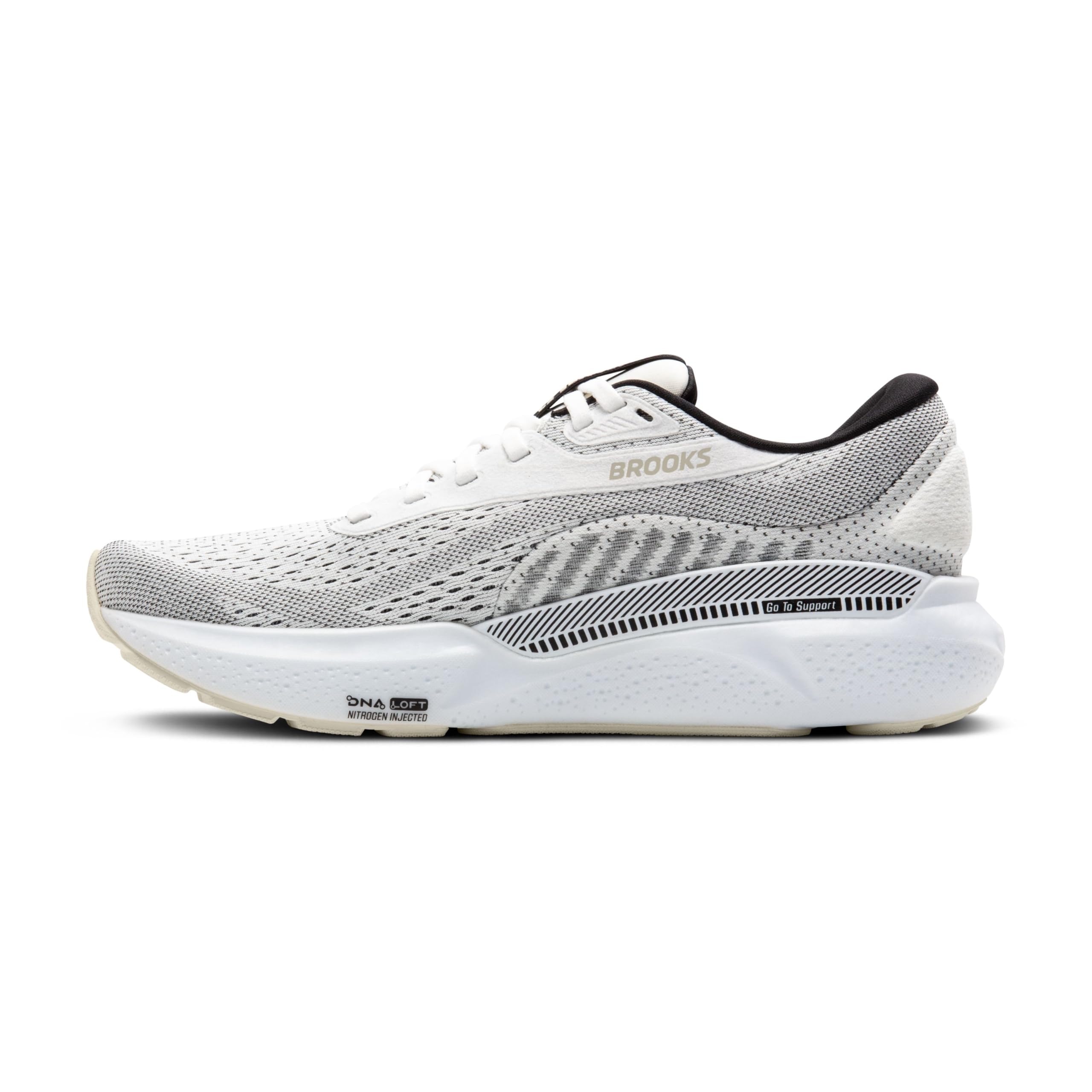 Brooks Men’s Adrenaline GTS 24 Supportive Running Shoe - White/Black/Pelican - 13 Medium