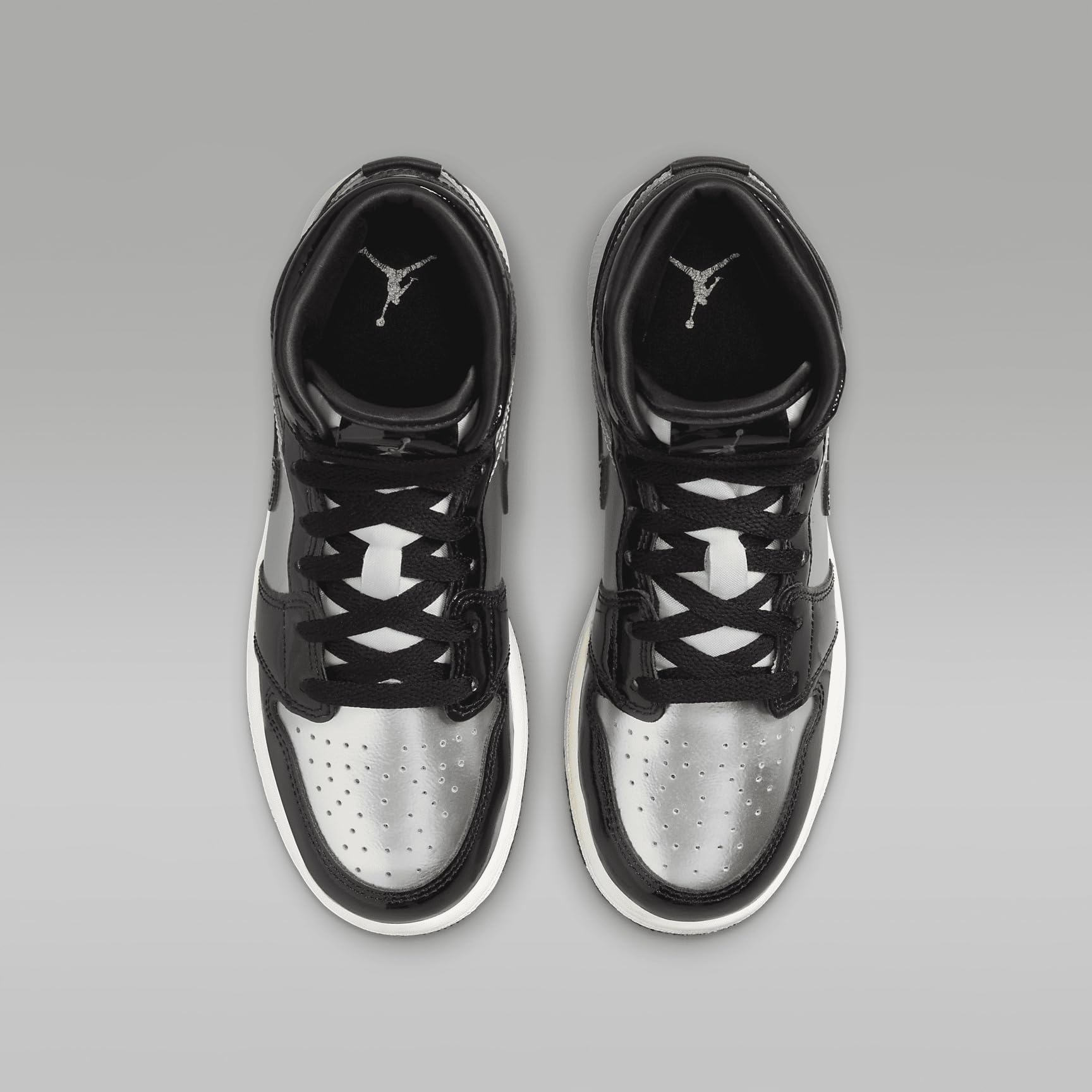AIR JORDAN 1 MID SE (GS) "BLACK/METALLIC SILVER" size 5.5y new