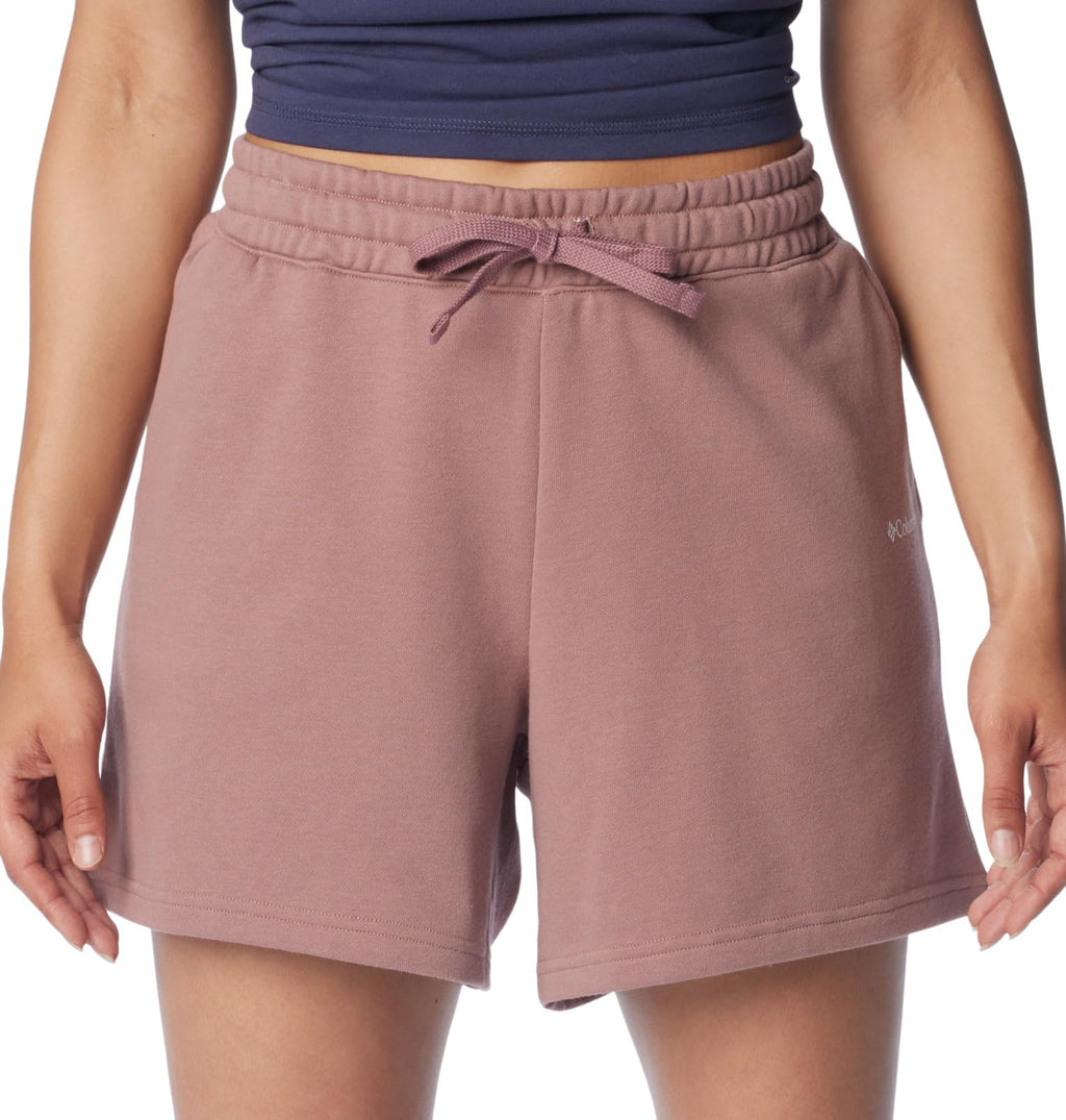 Columbia Women's Trek French Terry Short, Fig, pink, green, black new
