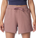 Columbia Women's Trek French Terry Short, Fig, pink, green, black new