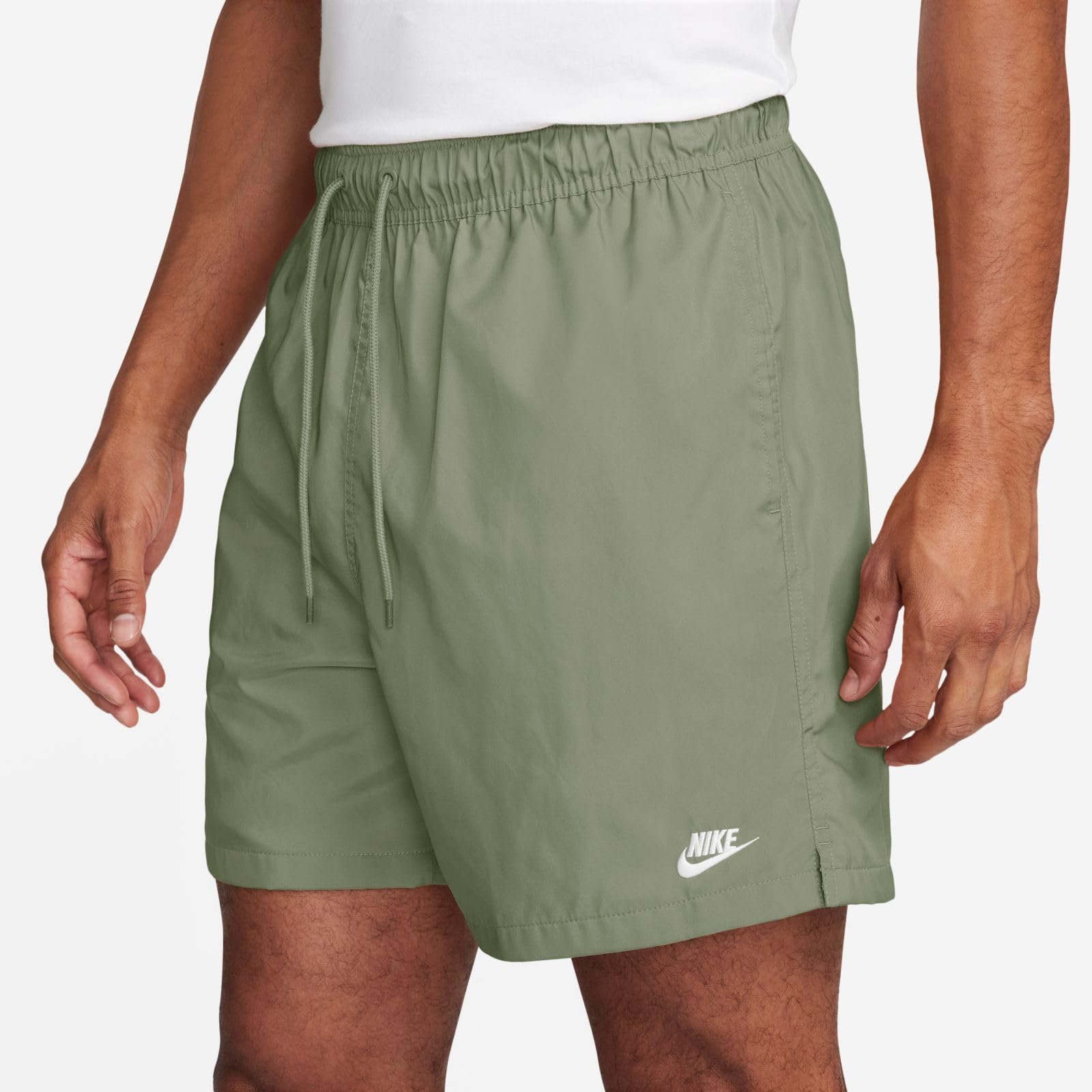 Nike Club Woven Flow Men's Shorts in Oil Green/White