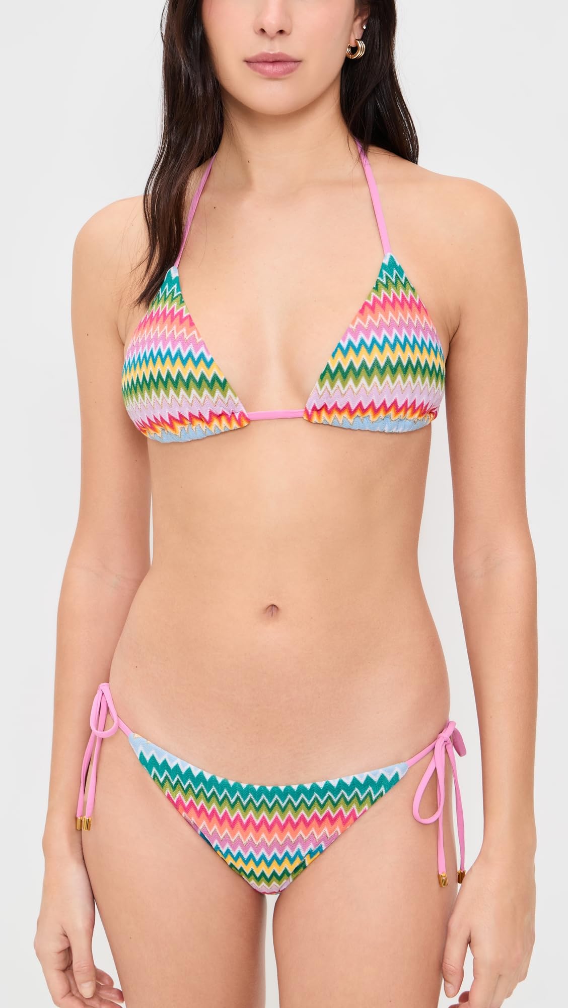 PQ Swim Women's Tie Side Bikini Bottoms, Ziggy, M
